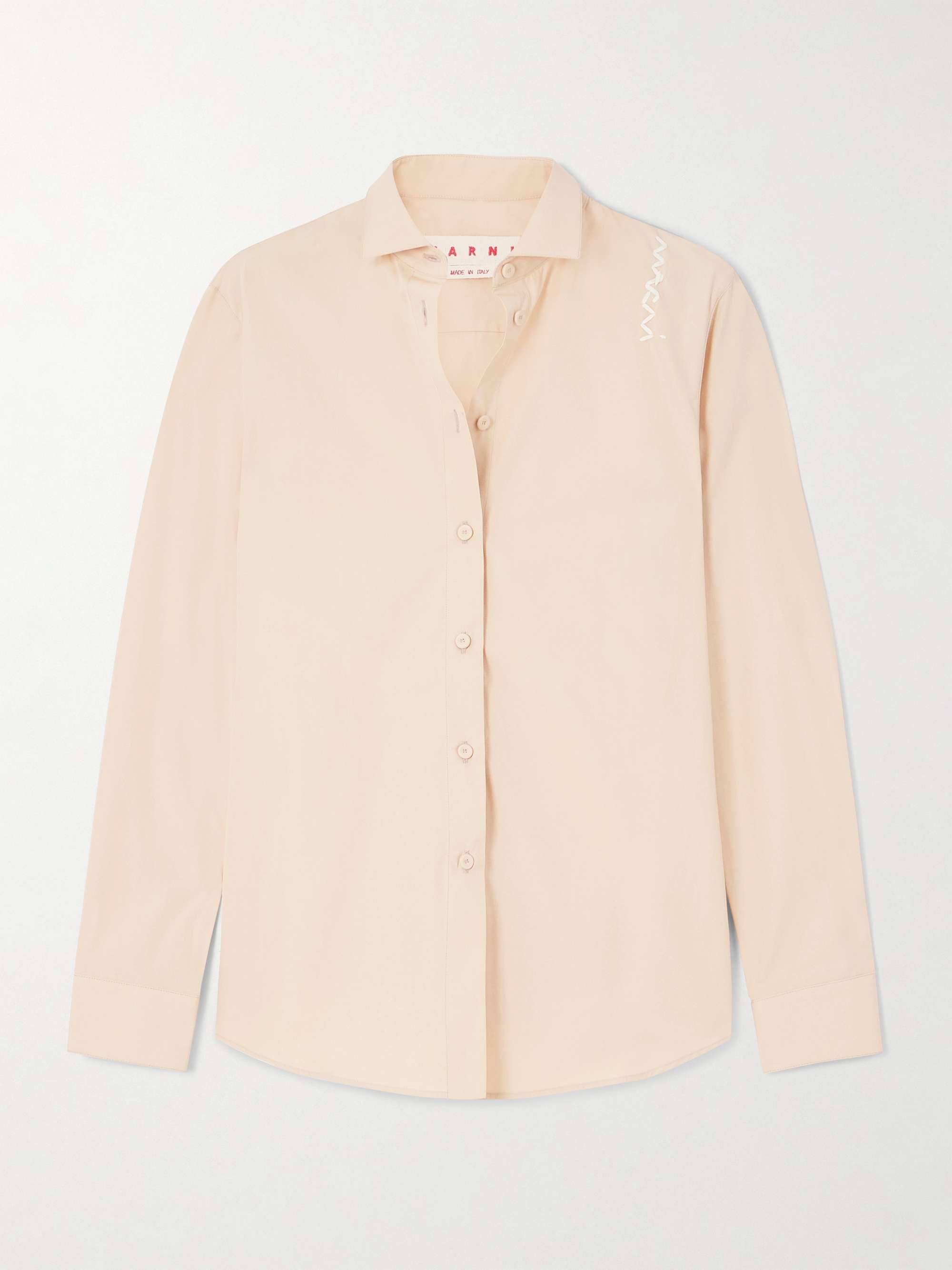 Embroidered organic cotton-poplin shirt view
