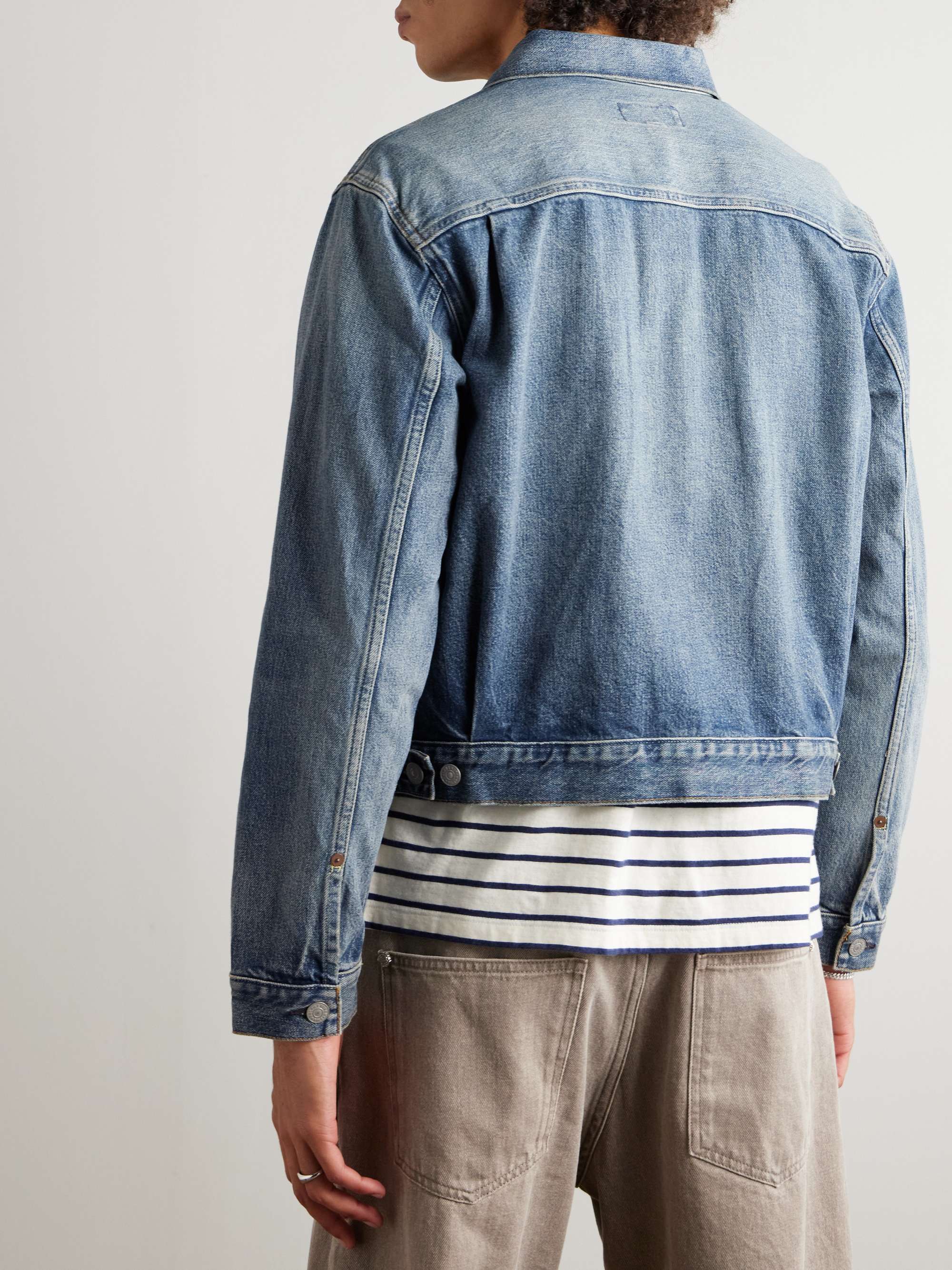 Cropped Denim Trucker Jacket view