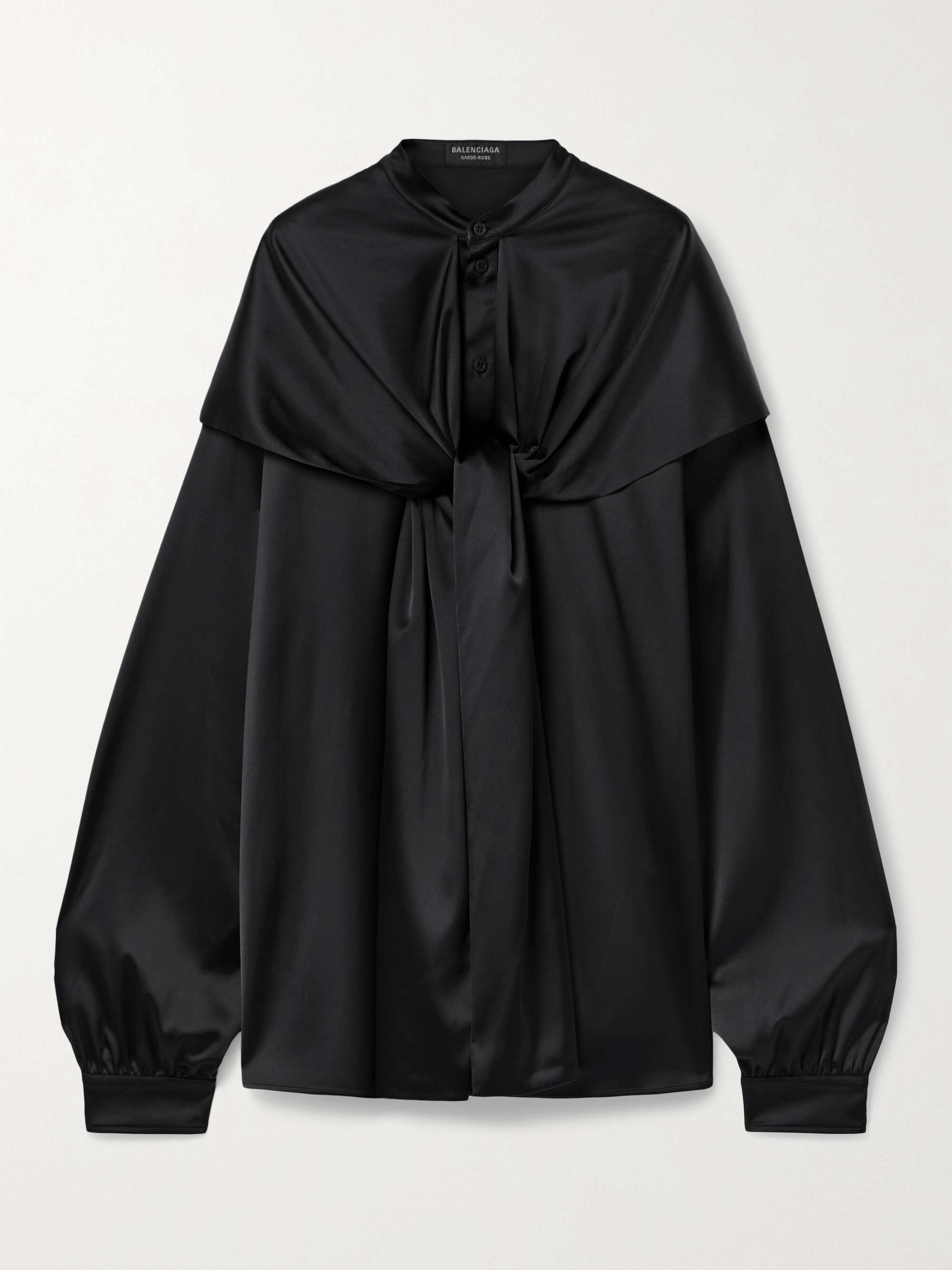 Hooded duchesse-satin blouse view