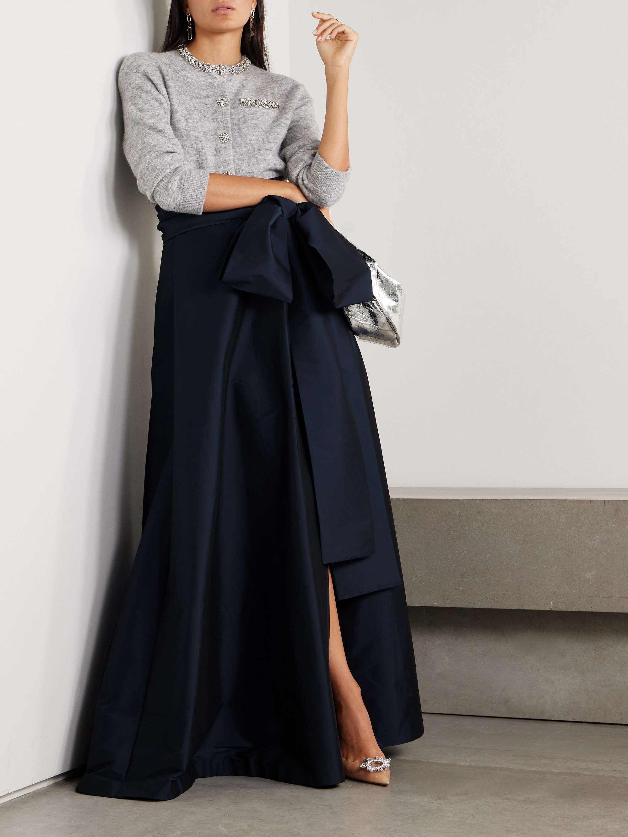 Beatrice stretch-taffeta maxi skirt view