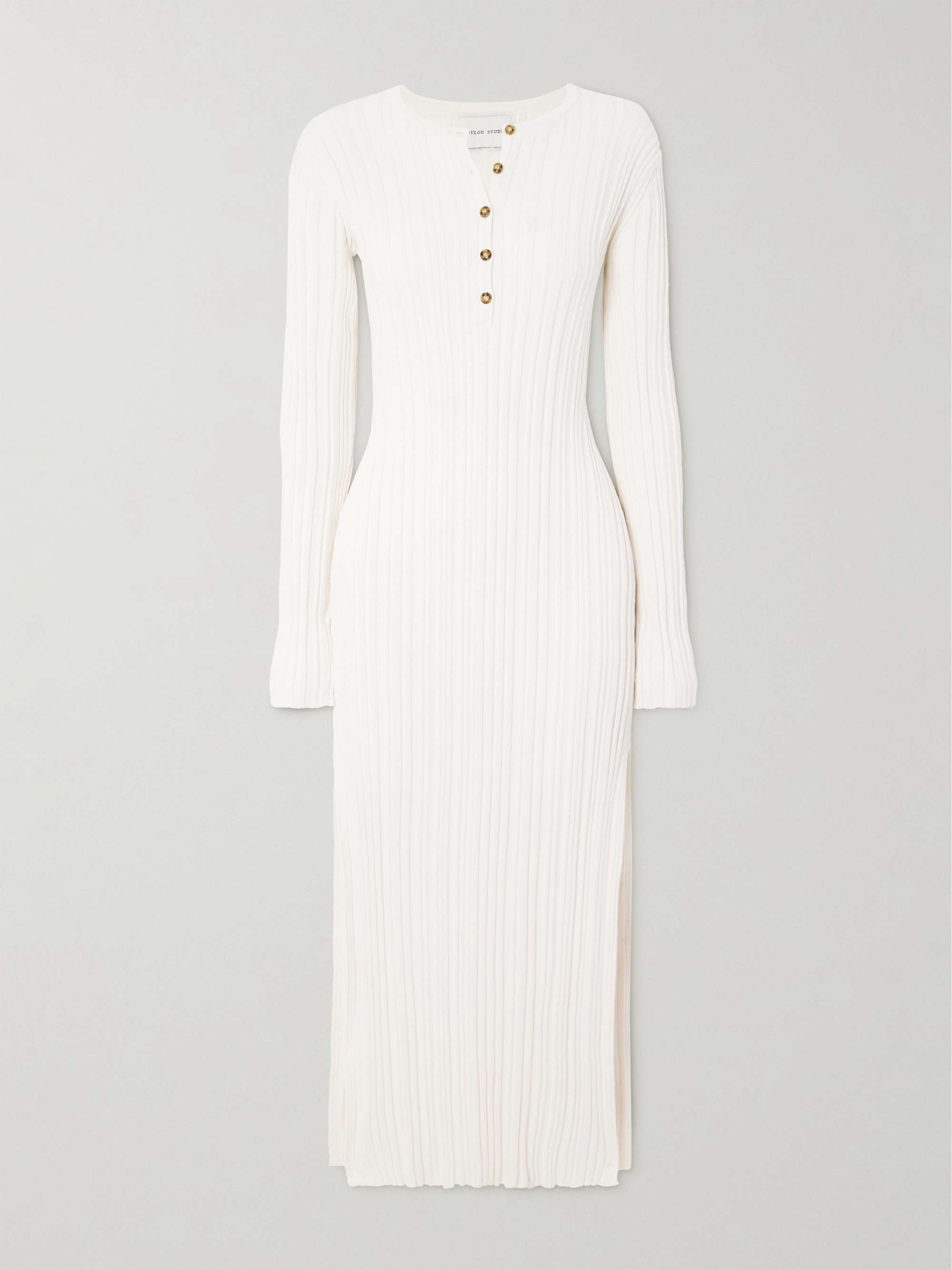 Eldara ribbed silk-blend midi dress view