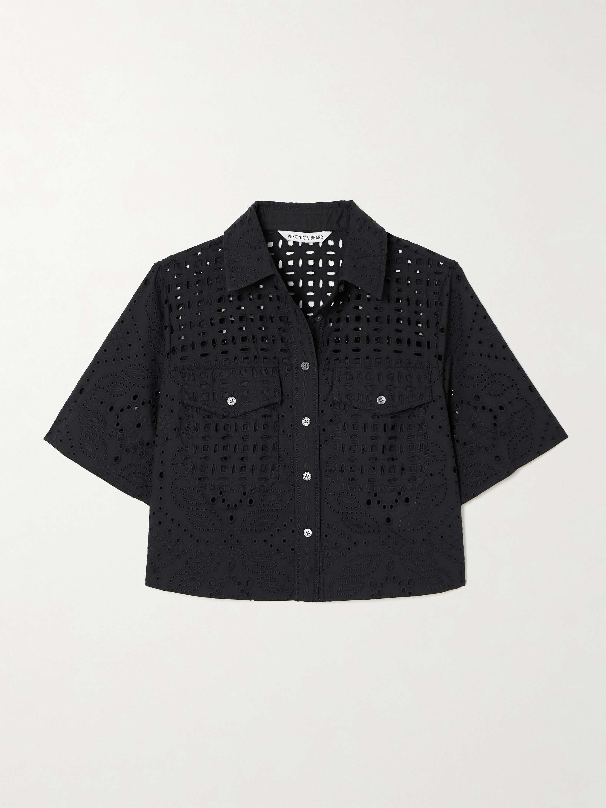 Spruce cropped broderie anglaise cotton shirt view