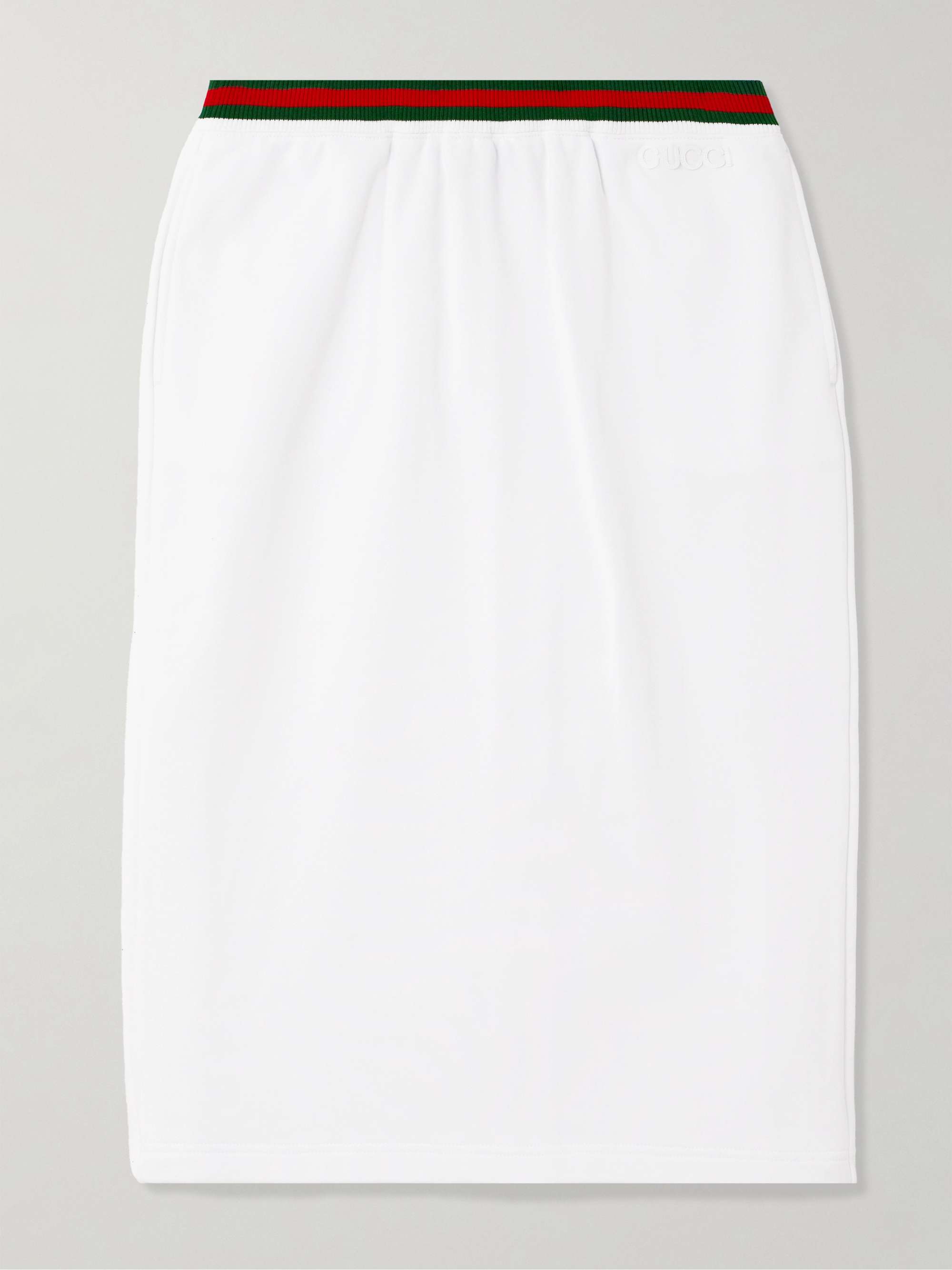 Striped cotton-jersey skirt view