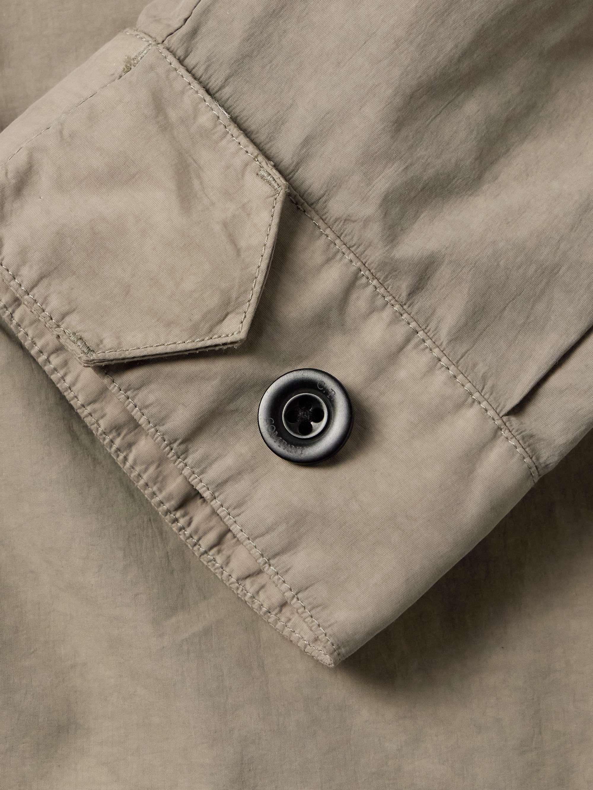 Logo-Appliquéd Garment-Dyed Webbing-Trimmed Flatt Nylon Overshirt view