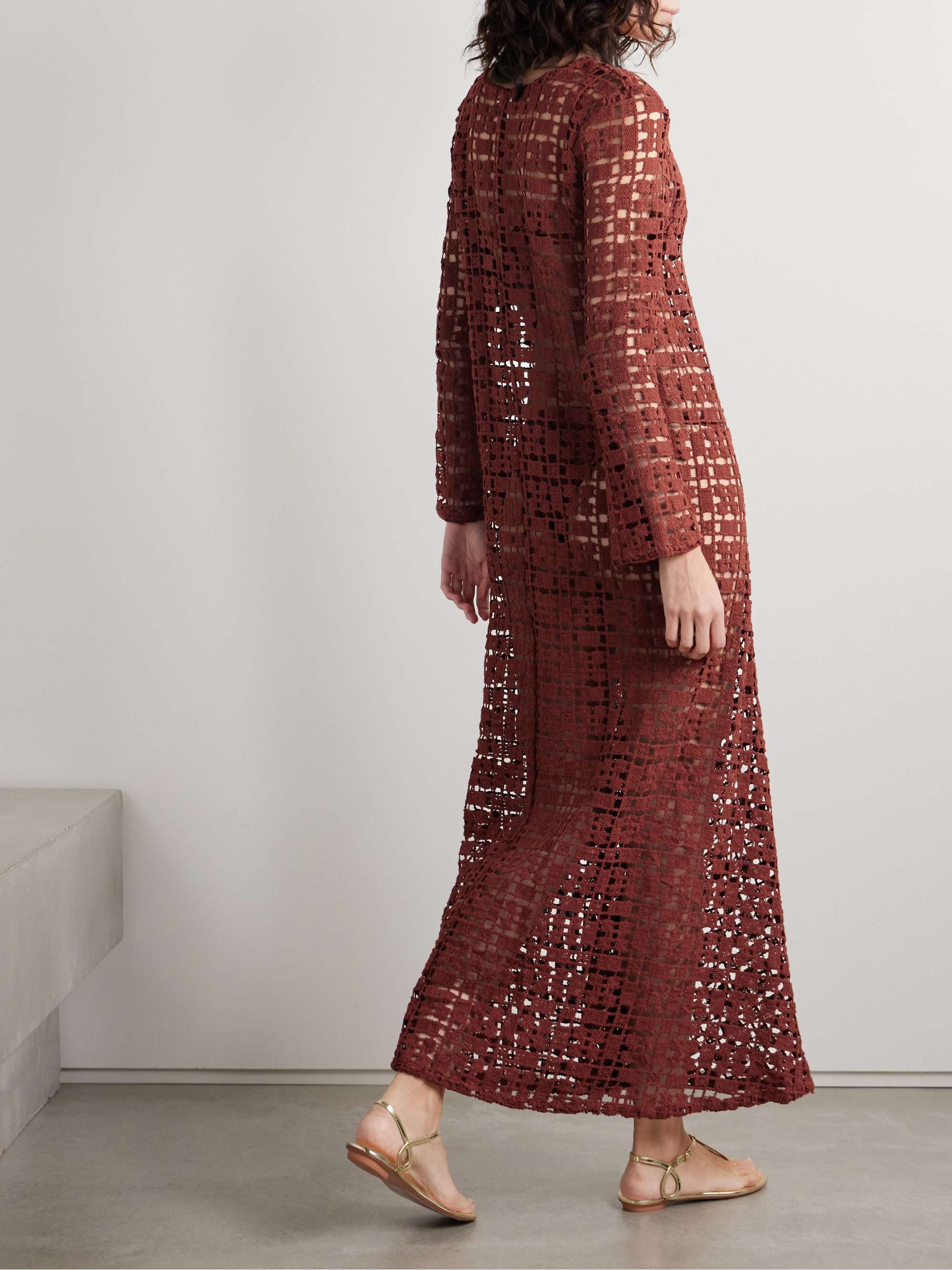 Nerea embellished crocheted cotton maxi dress view