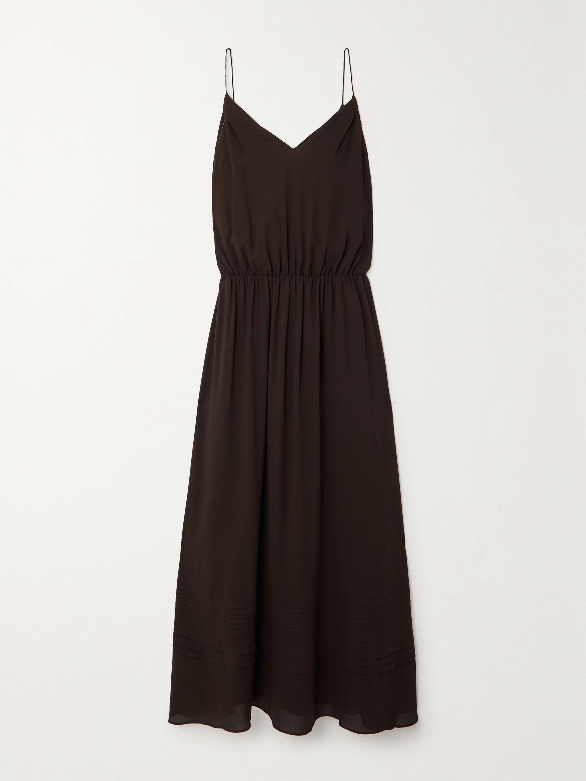 Jacaline draped silk crepe de chine maxi dress view