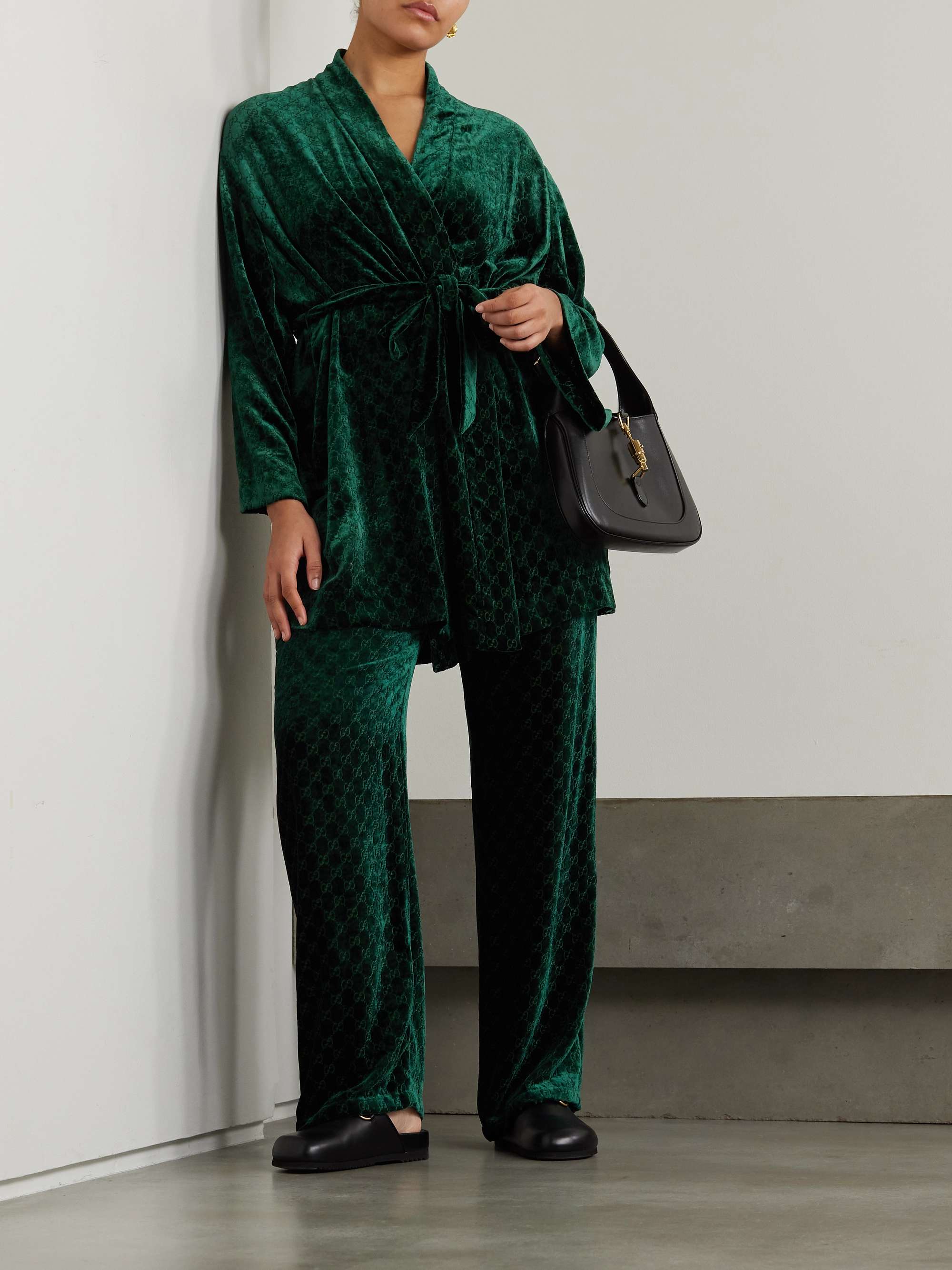 Devoré-velvet track pants view