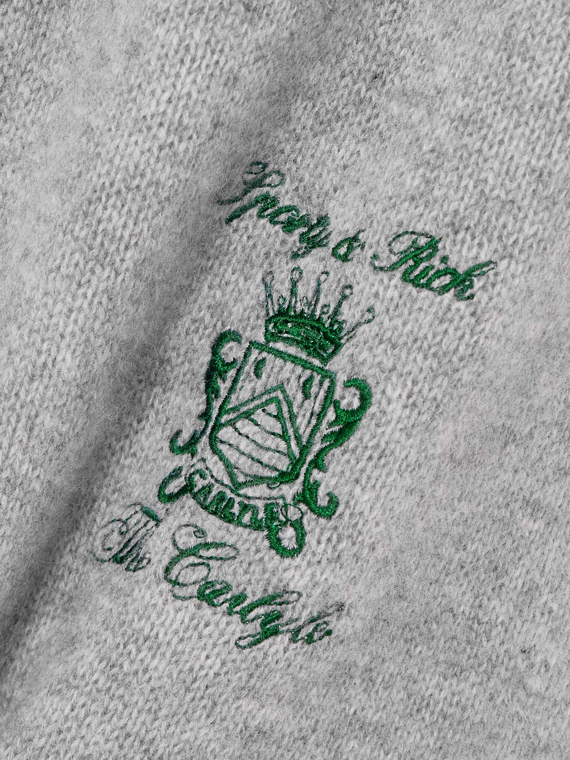 + The Carlyle embroidered cashmere and wool-blend straight-leg track pants view