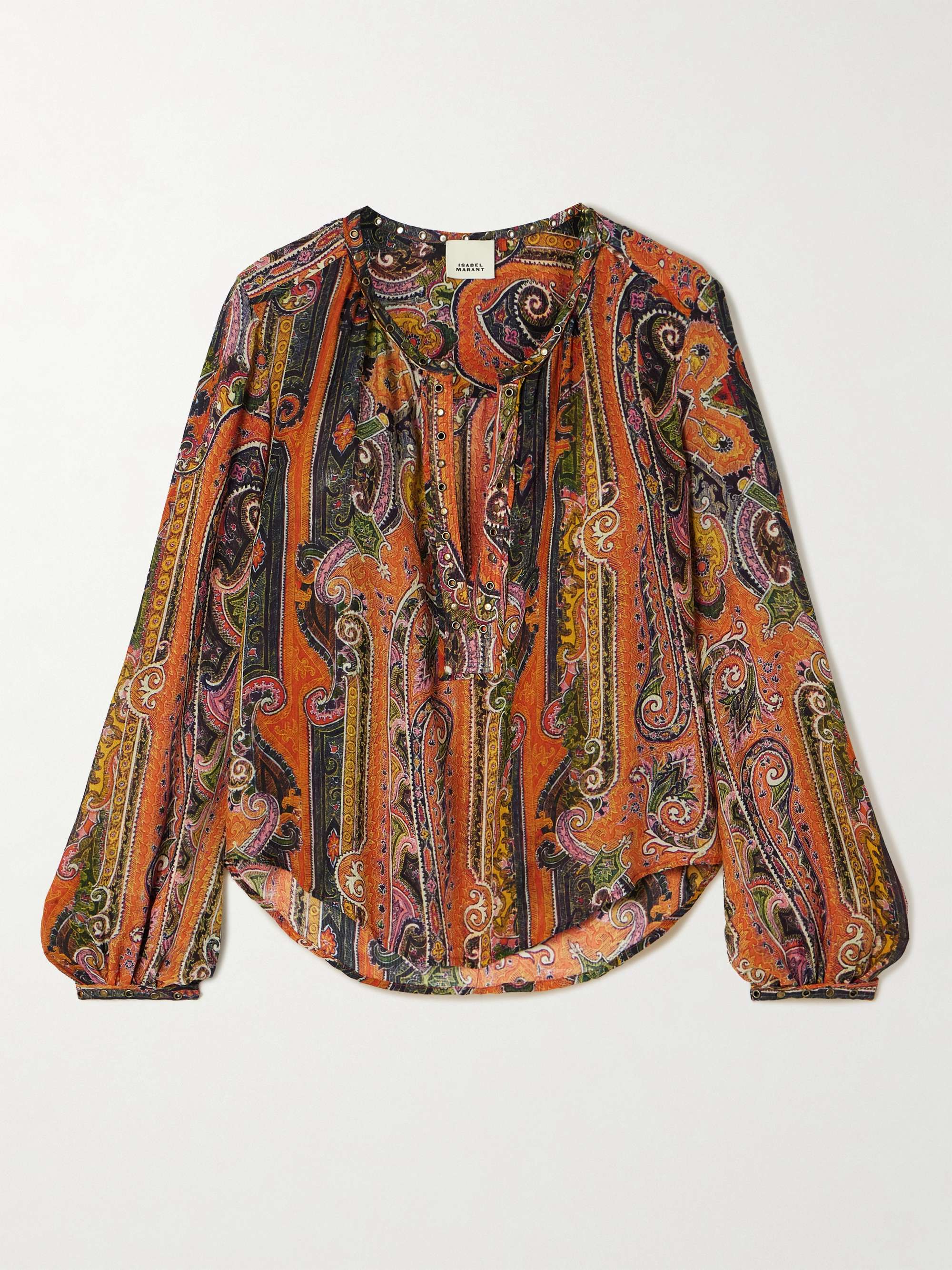 May embellished paisley-print silk-georgette blouse view