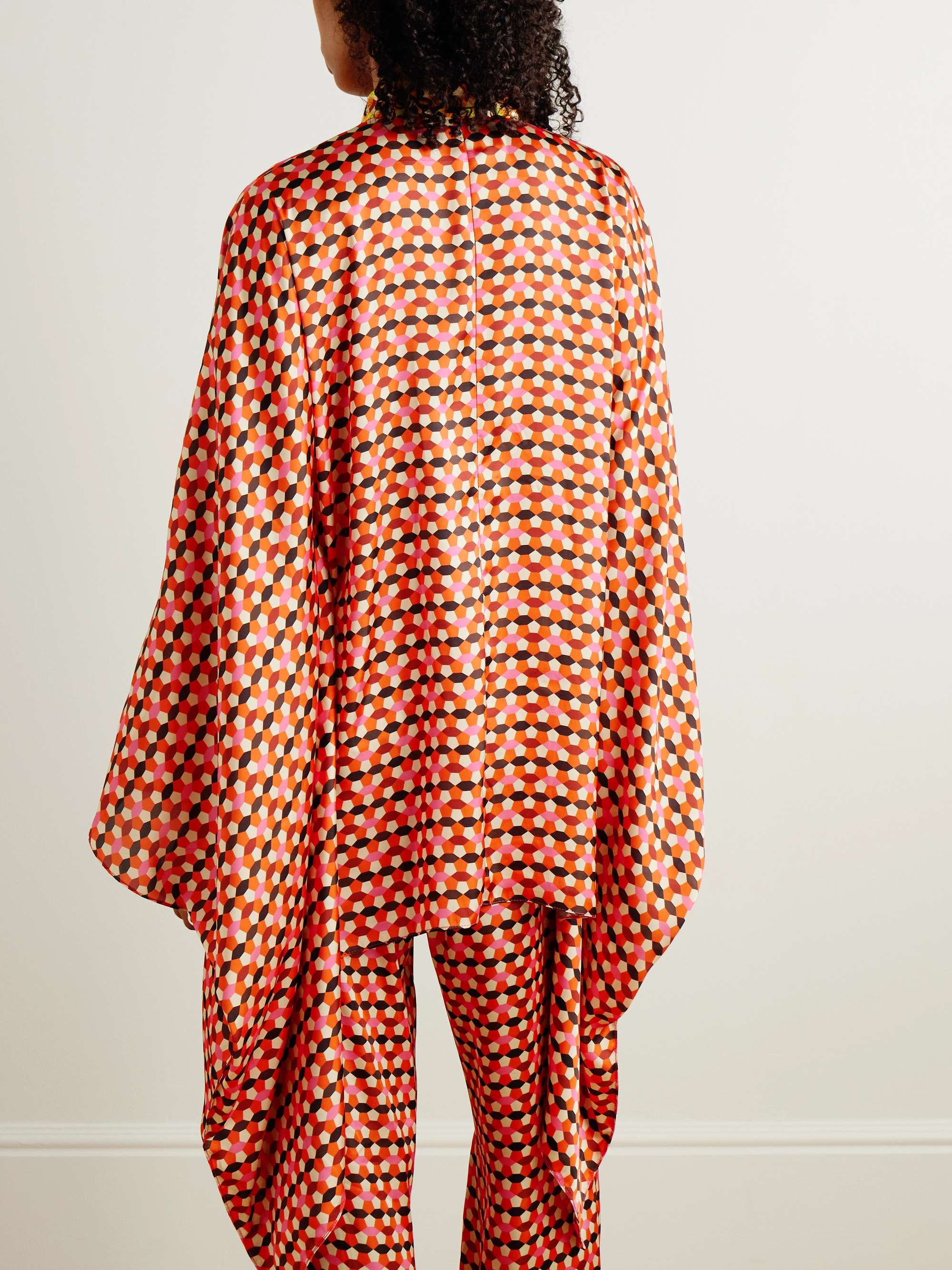 Printed satin blouse view