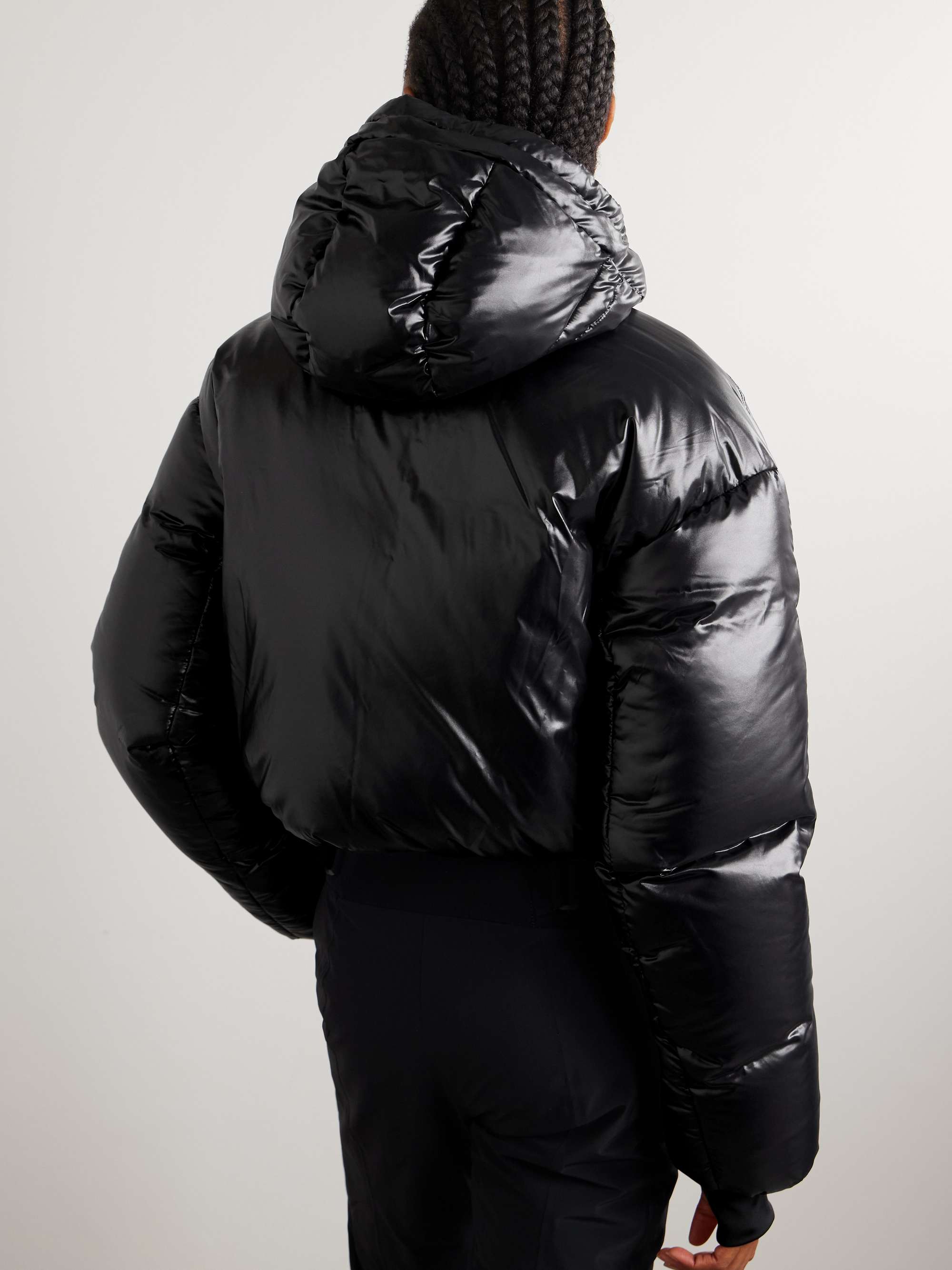 Daisy Nuke cropped quilted glossed-shell down jacket view
