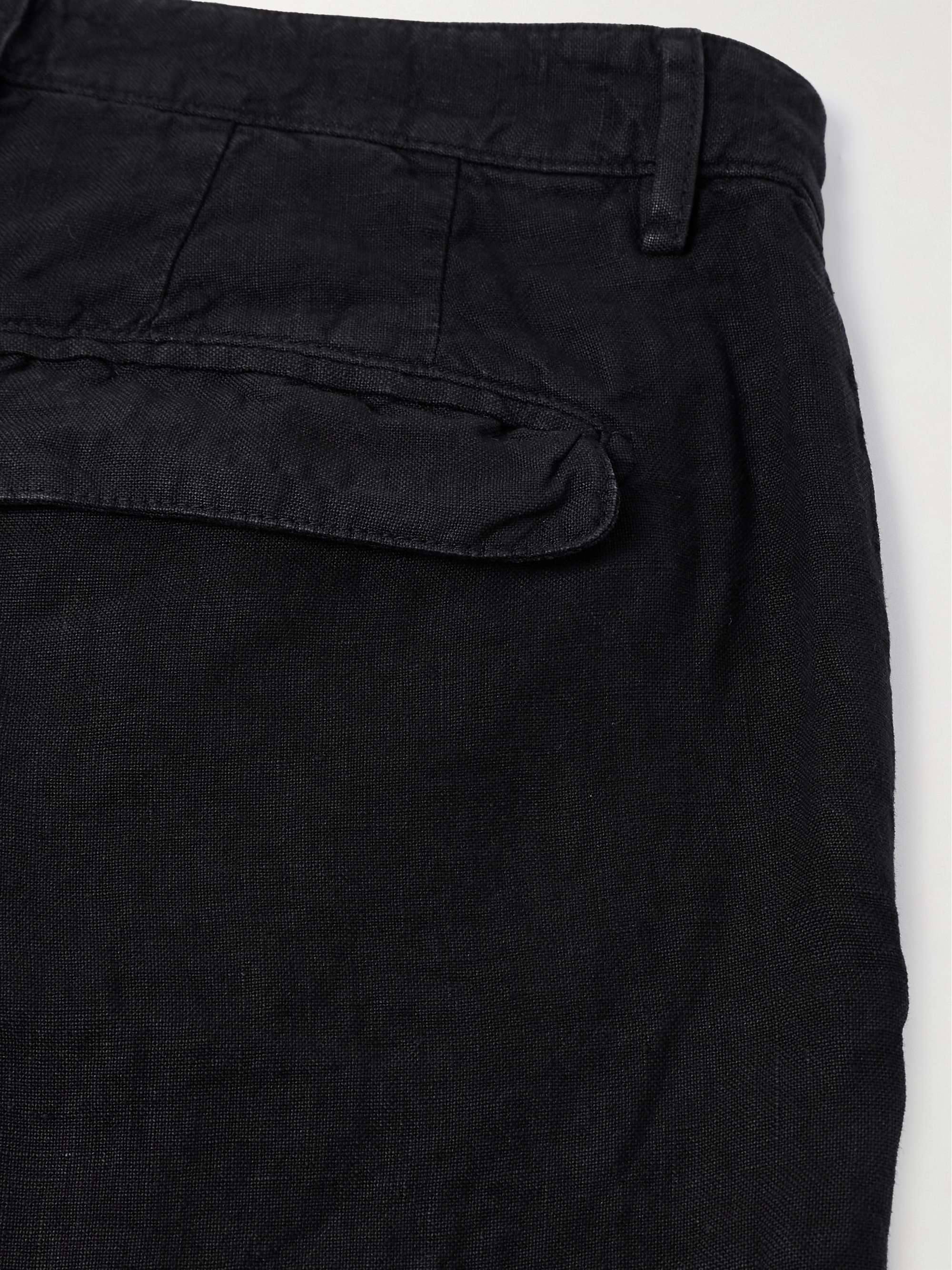 Alaccia Straight-Leg Pleated Linen Shorts view