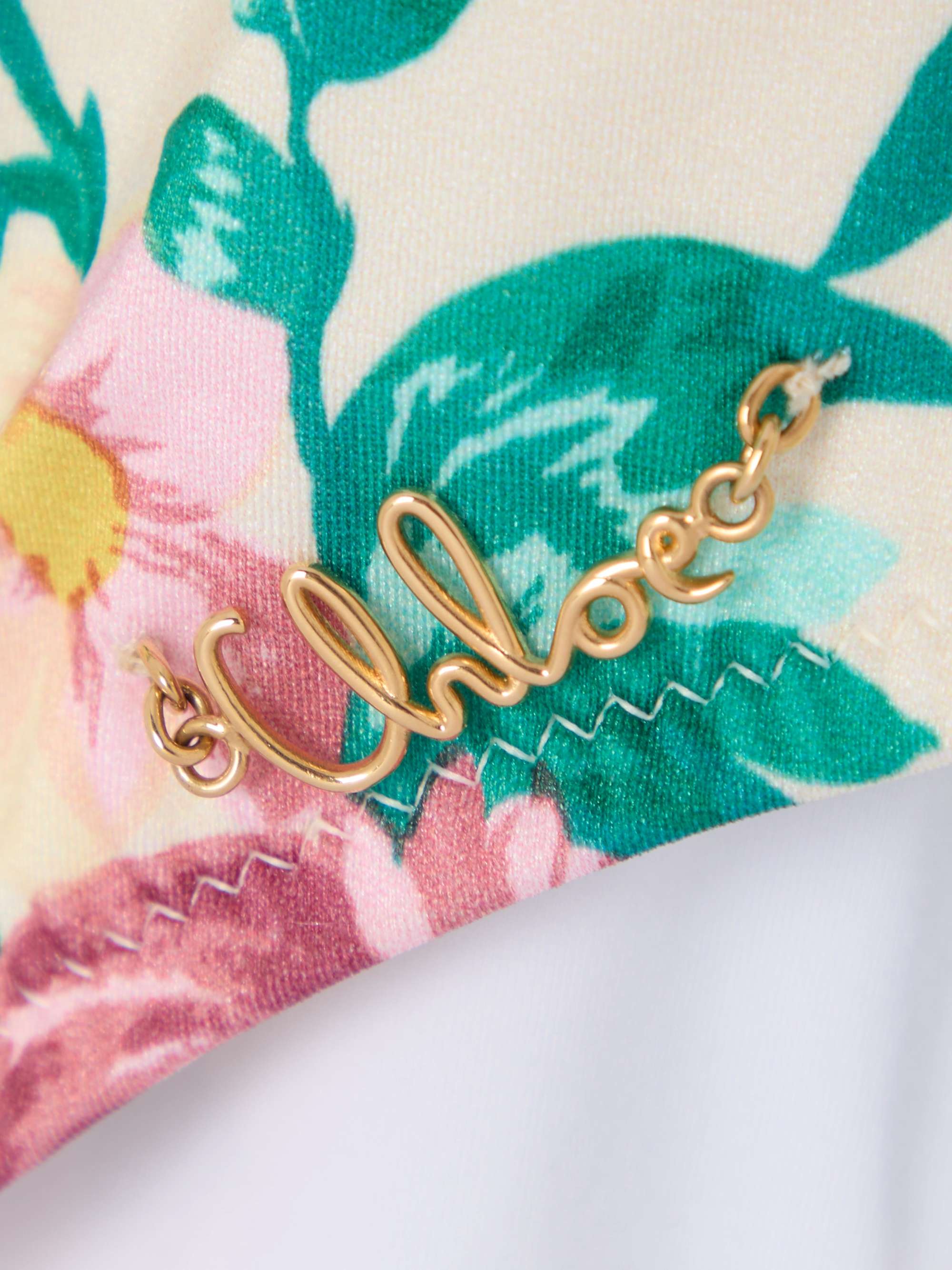 Embellished floral-print swimsuit view