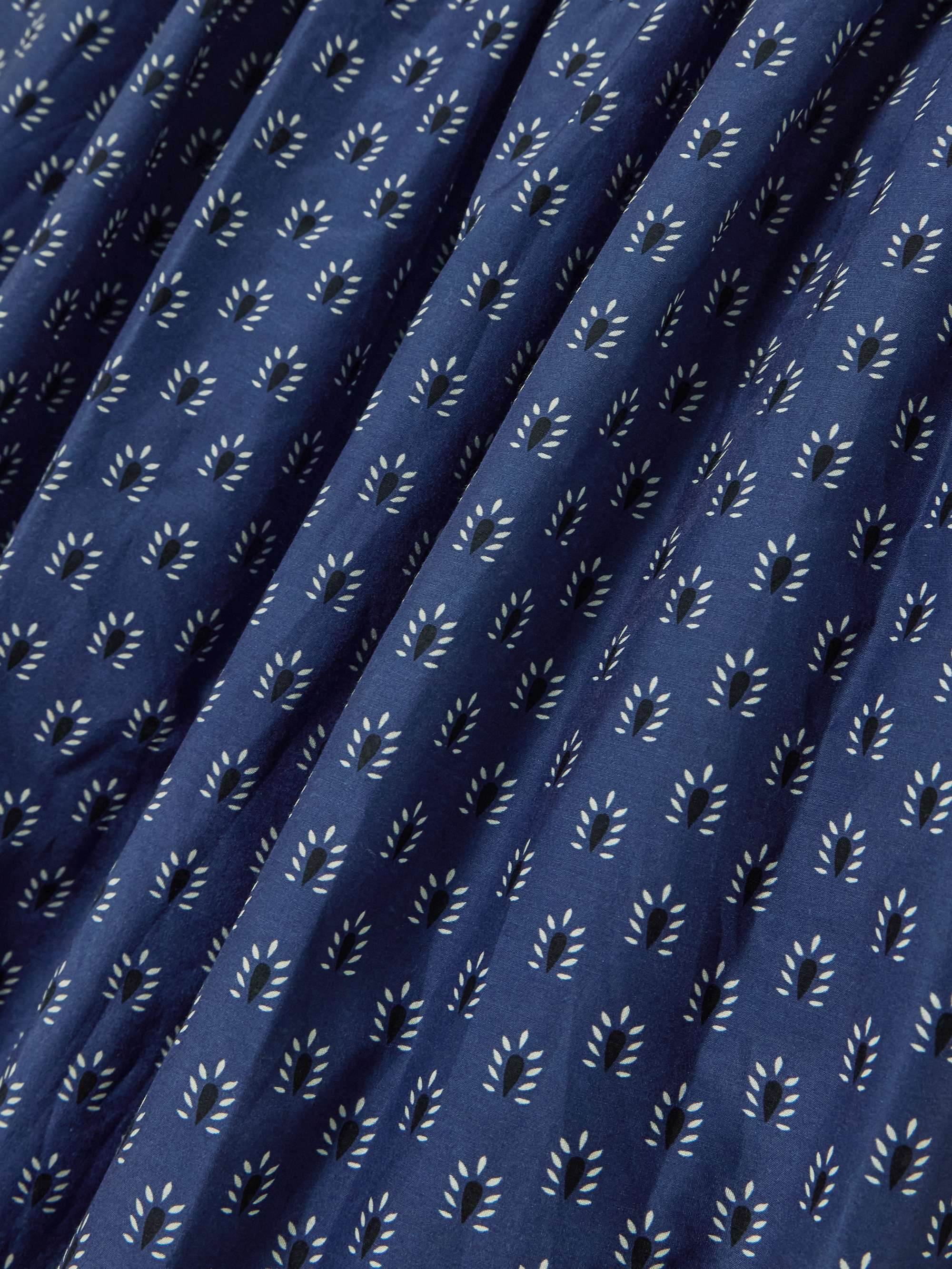 Pintucked printed organic cotton and silk-blend maxi dress view