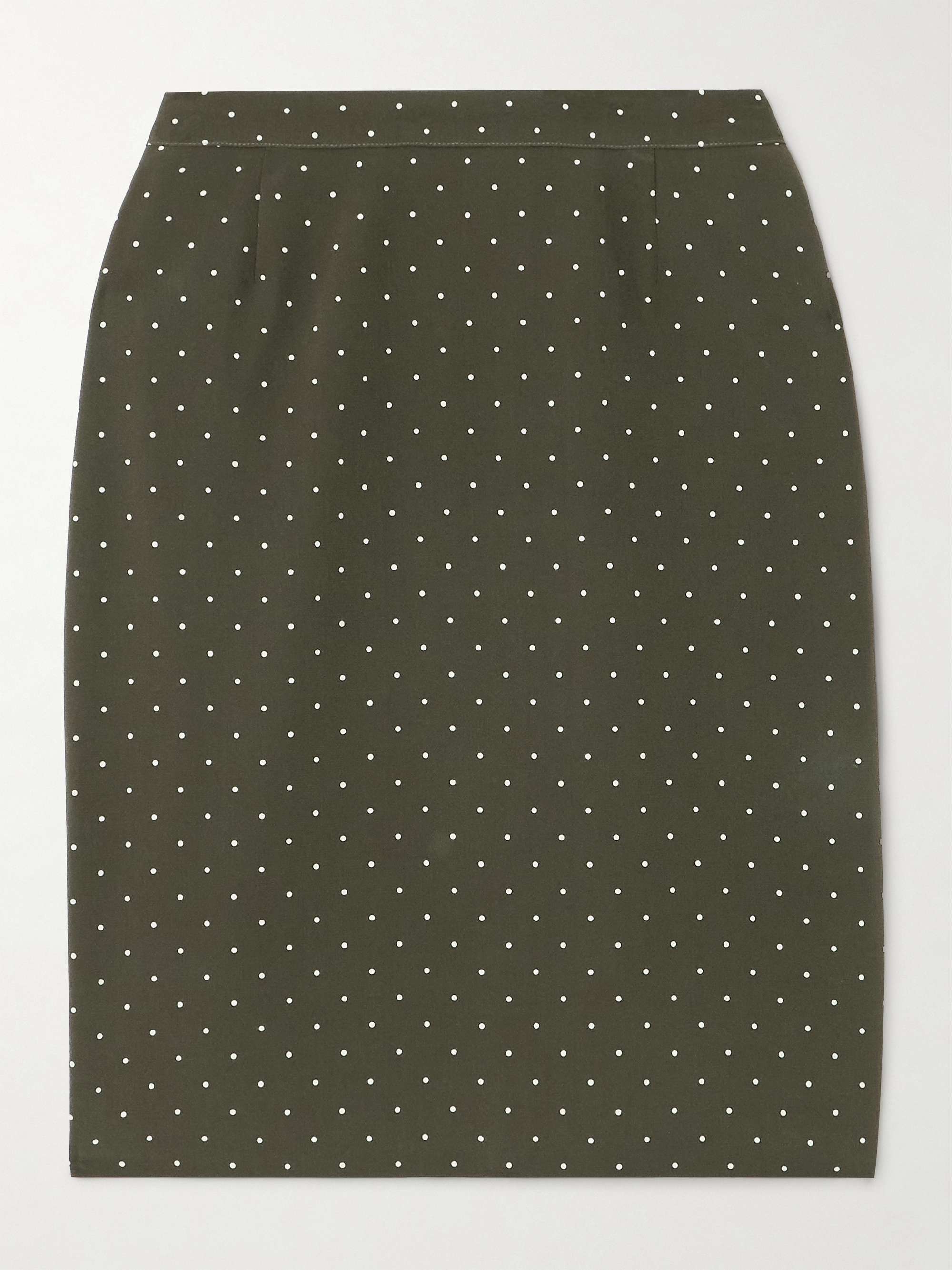 Polka-dot silk-crepe mini skirt view