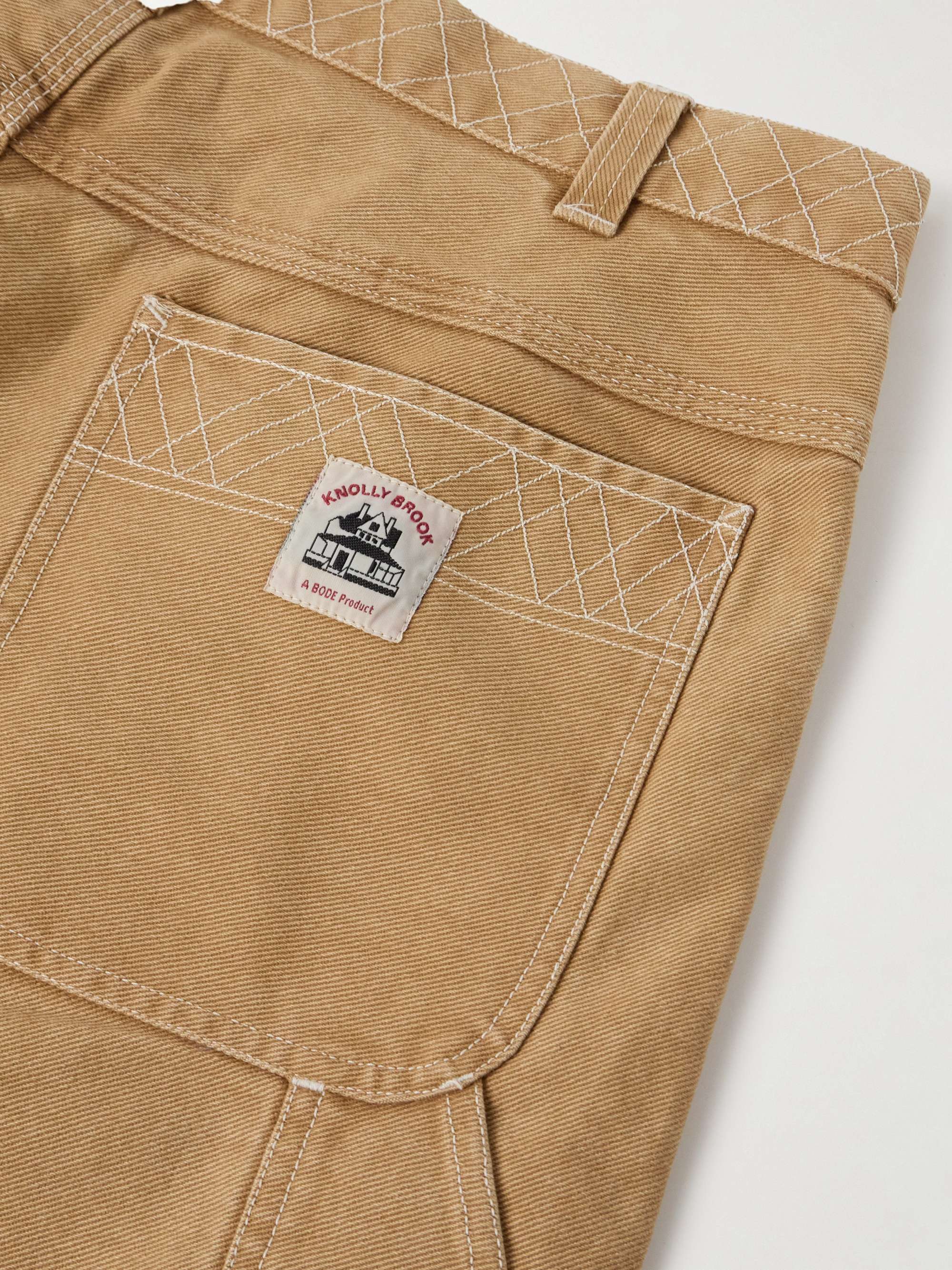 Knolly Brook Straight-Leg Embroidered Cotton-Canvas Trousers view