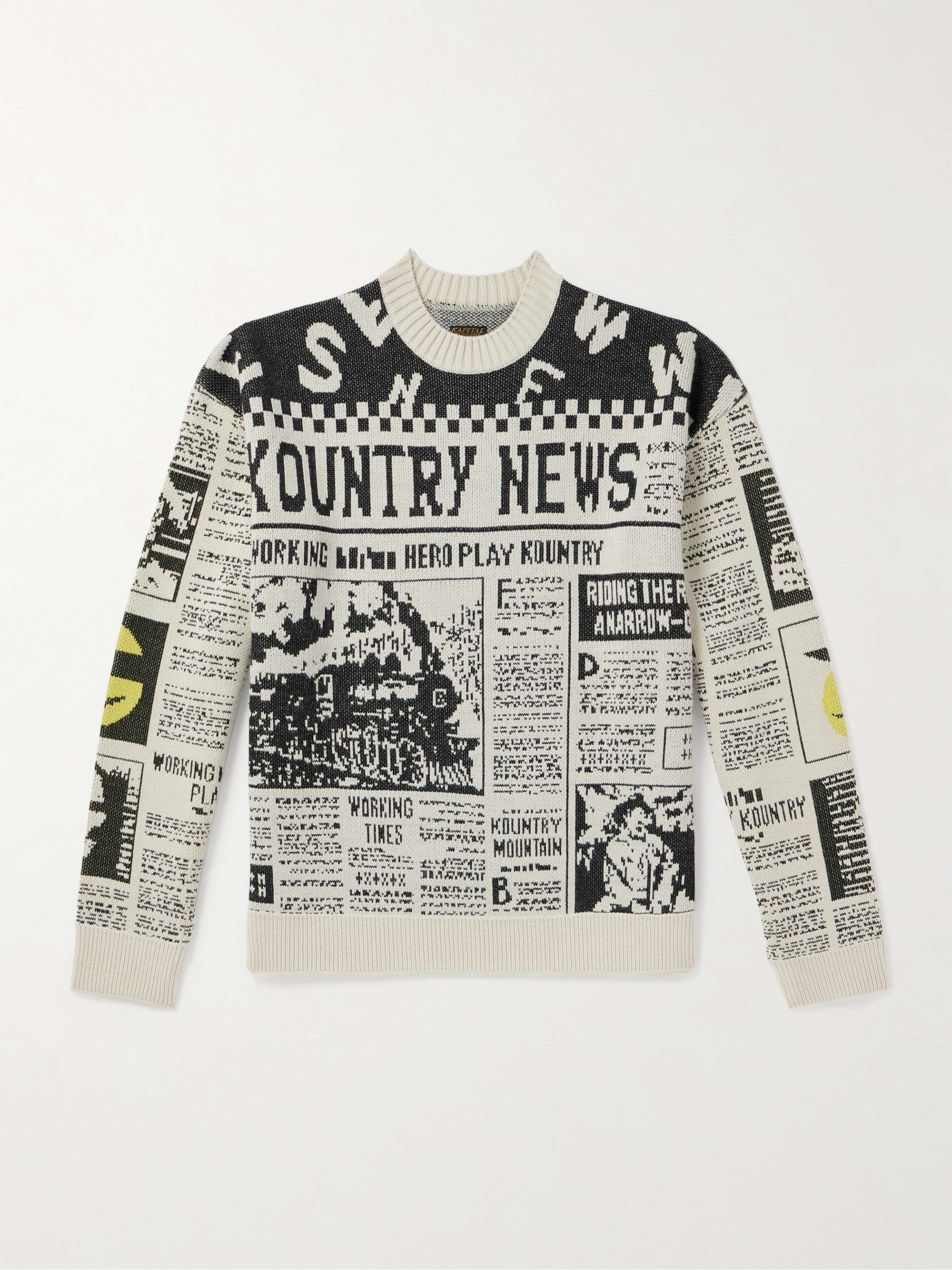8G Newspaper Intarsia-Knit Sweater view