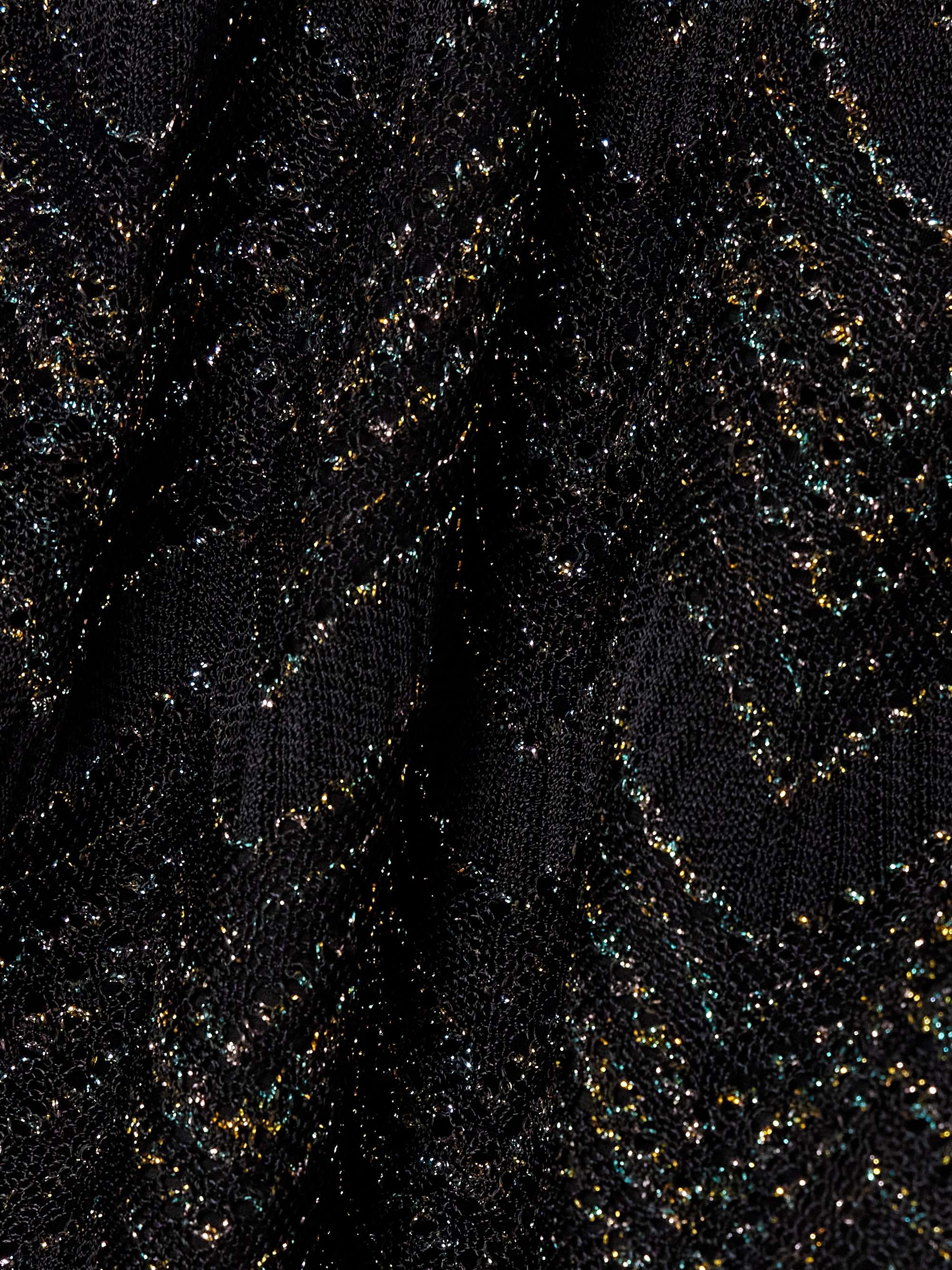 Mare striped metallic crochet-knit swimsuit view