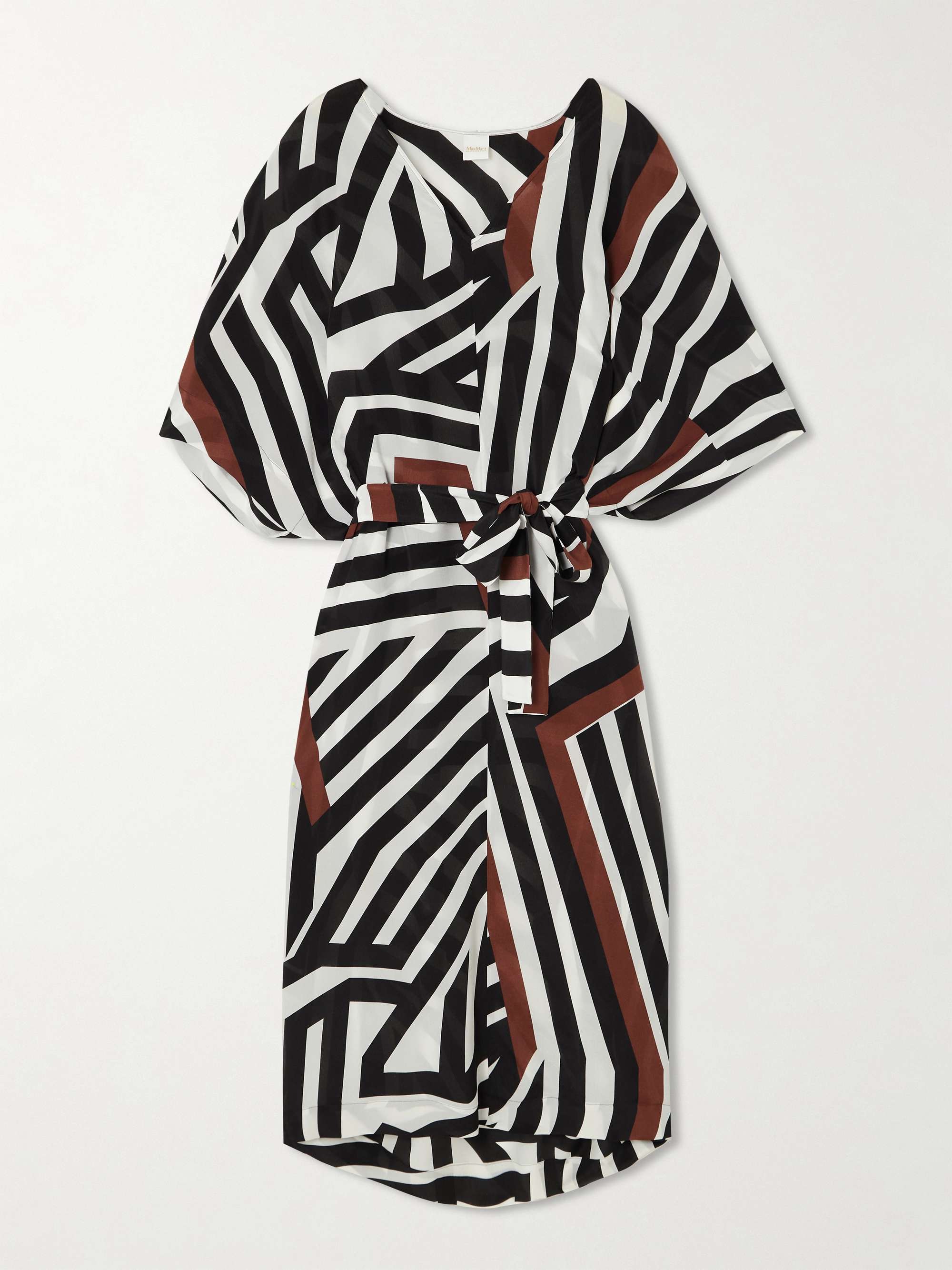 Warren belted printed silk crepe de chine coverup view
