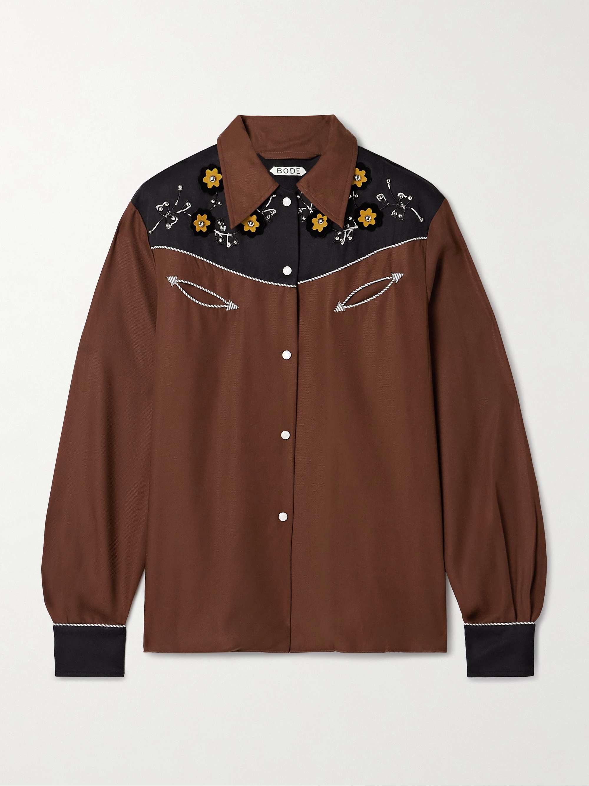 Abilene studded appliquéd paneled twill shirt view