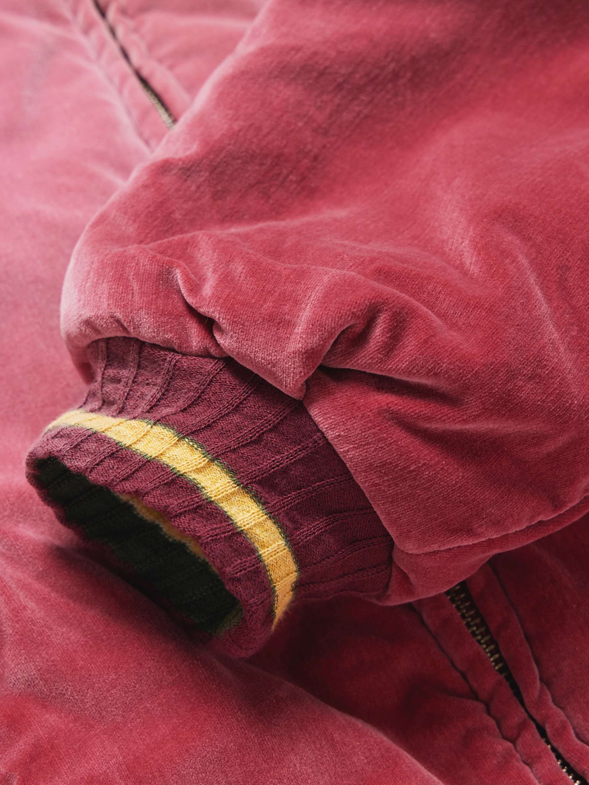 Logo-Embroidered Zip-Detailed Cotton-Velvet Bomber Jacket view