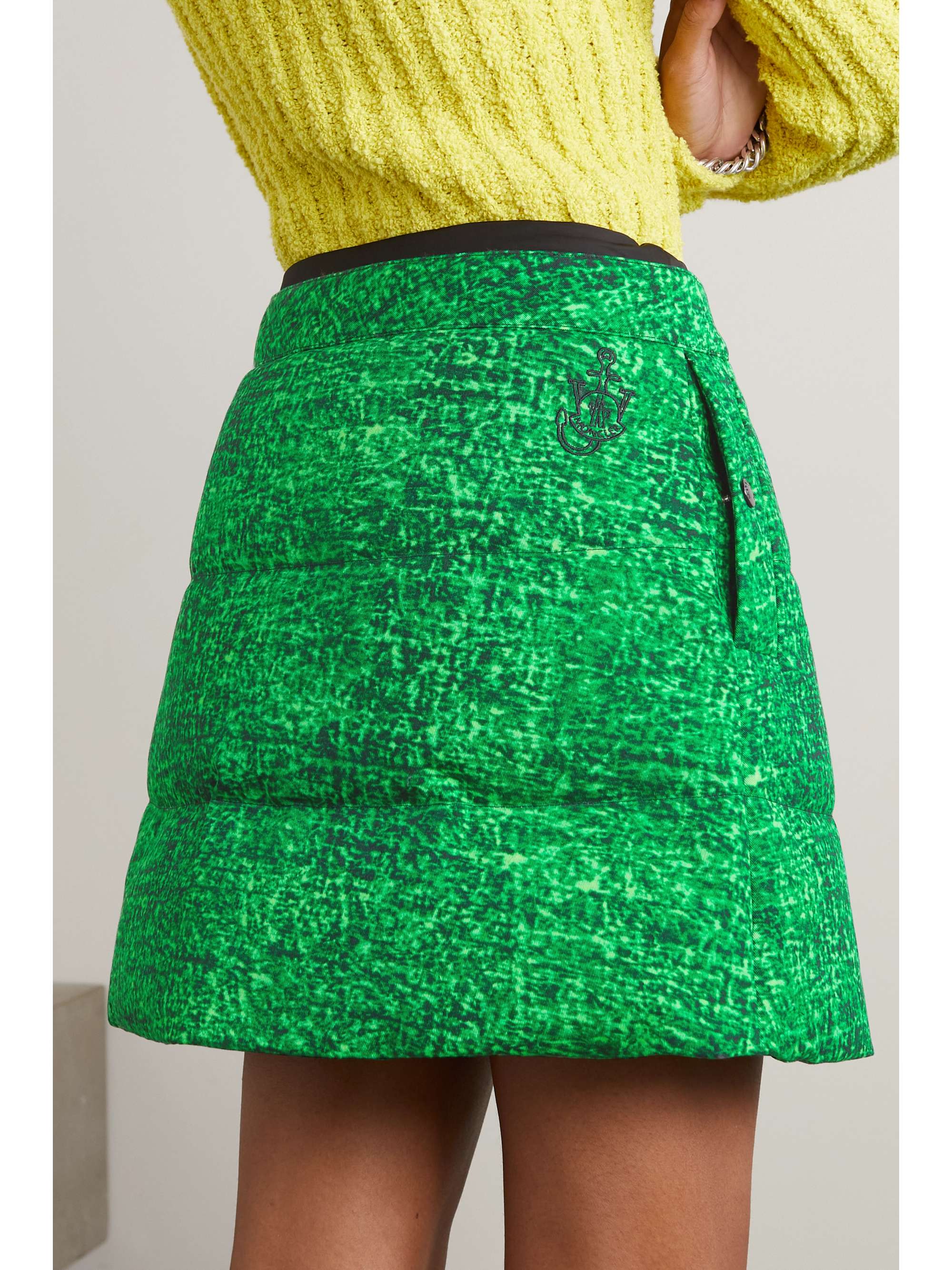 + JW Anderson quilted printed cotton-twill down mini skirt view