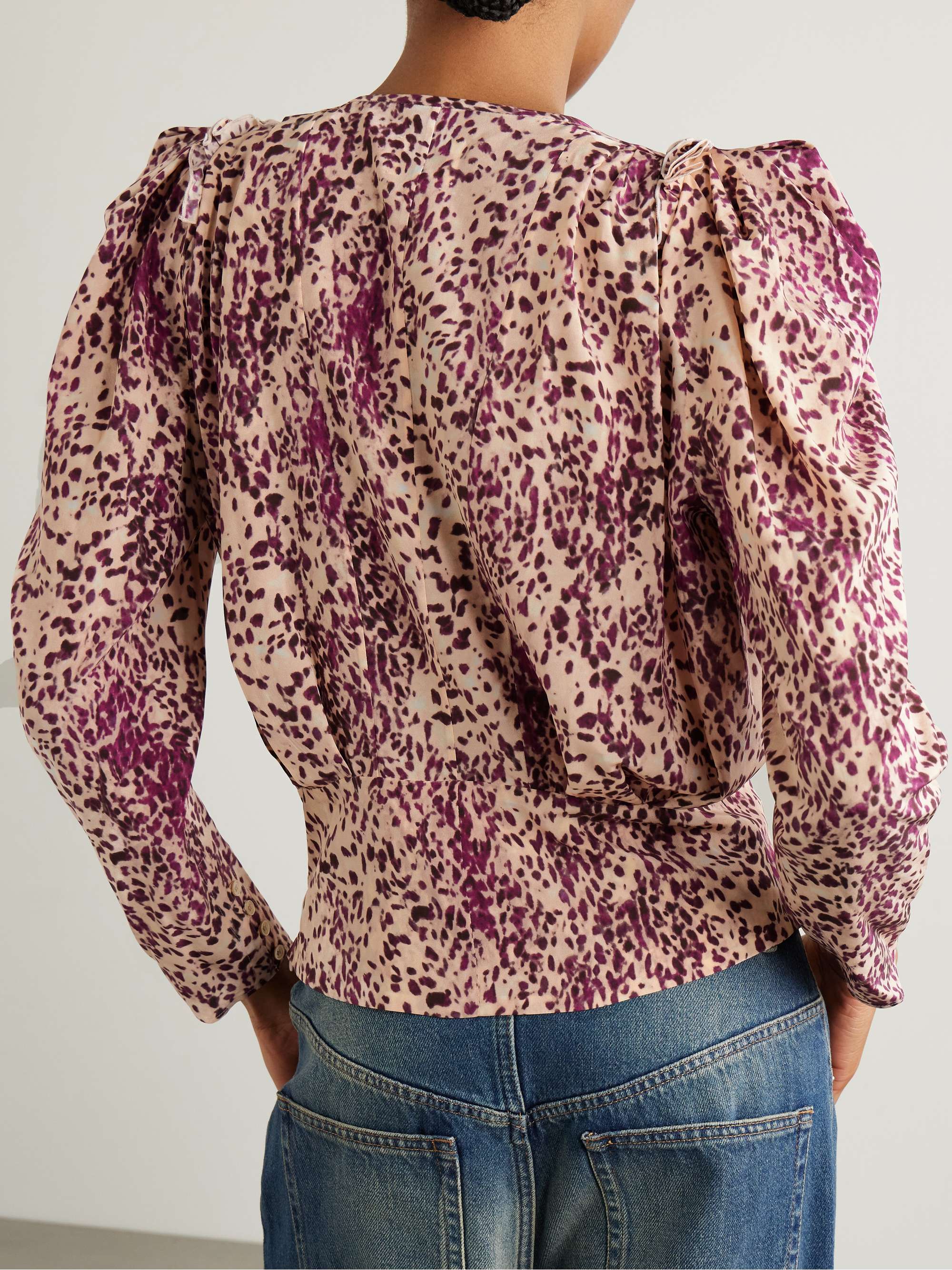 Zarga pleated printed silk-blend blouse view