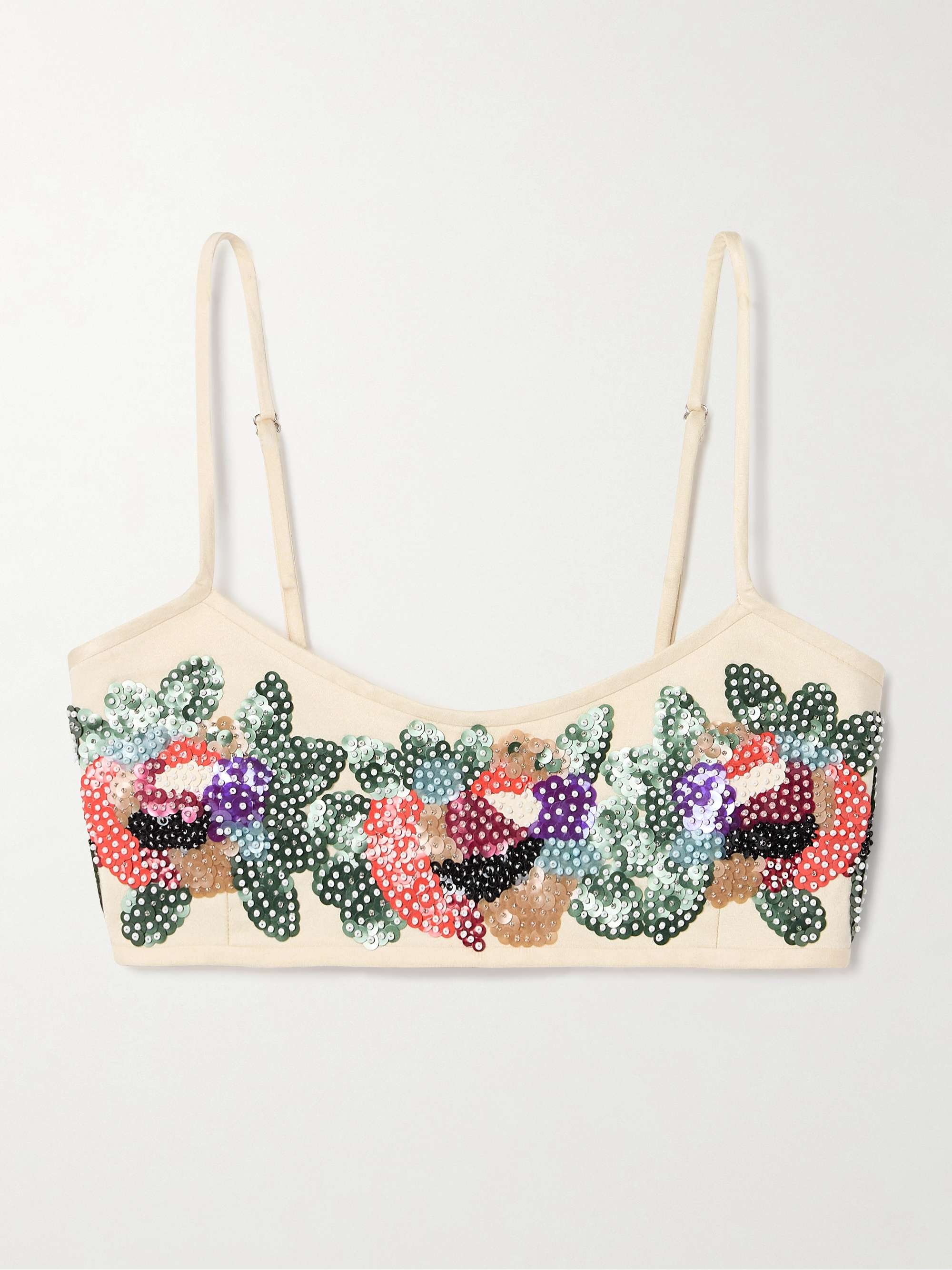 Embellished sateen bralette view