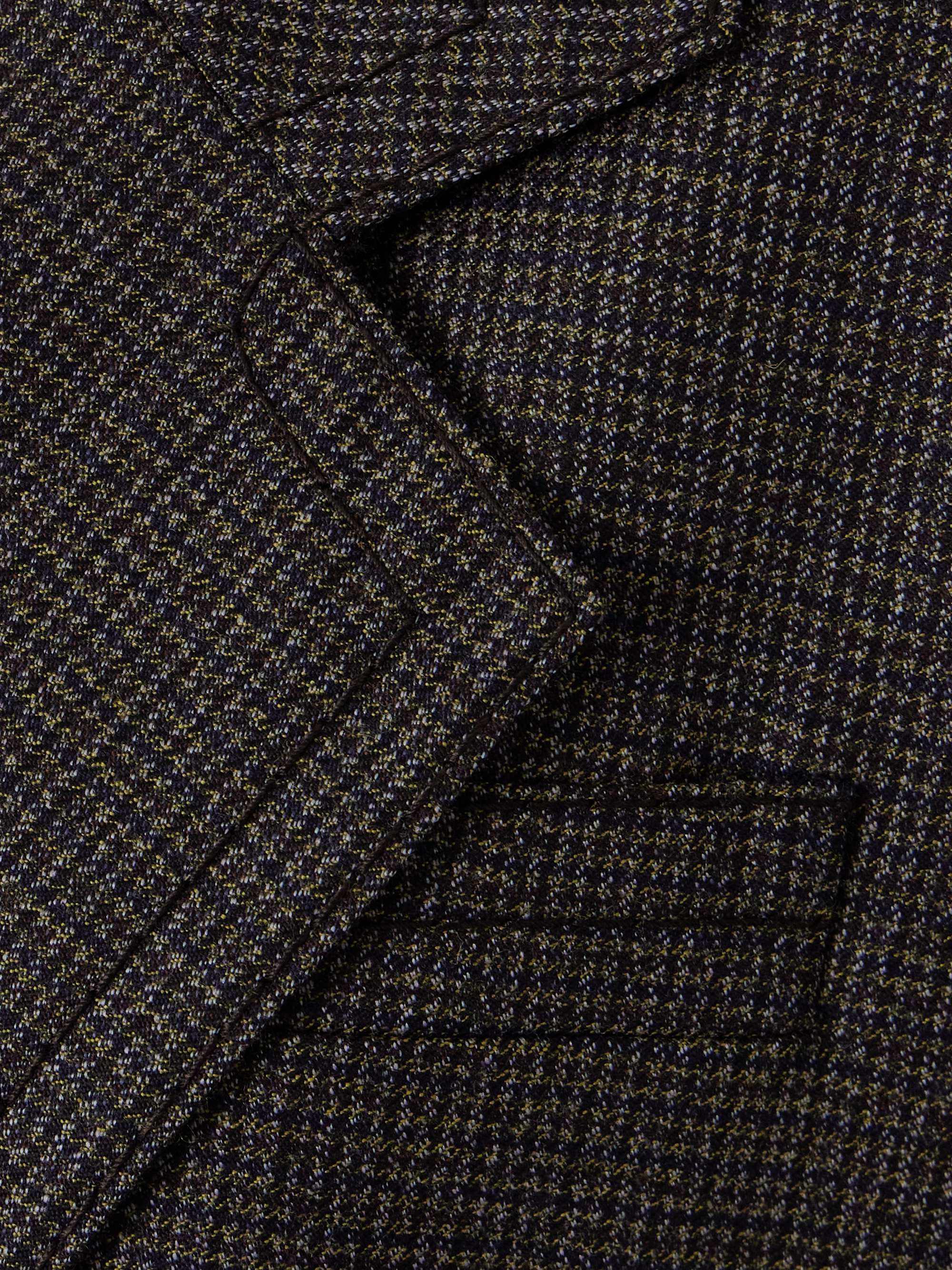 Double-breasted houndstooth wool-tweed blazer view