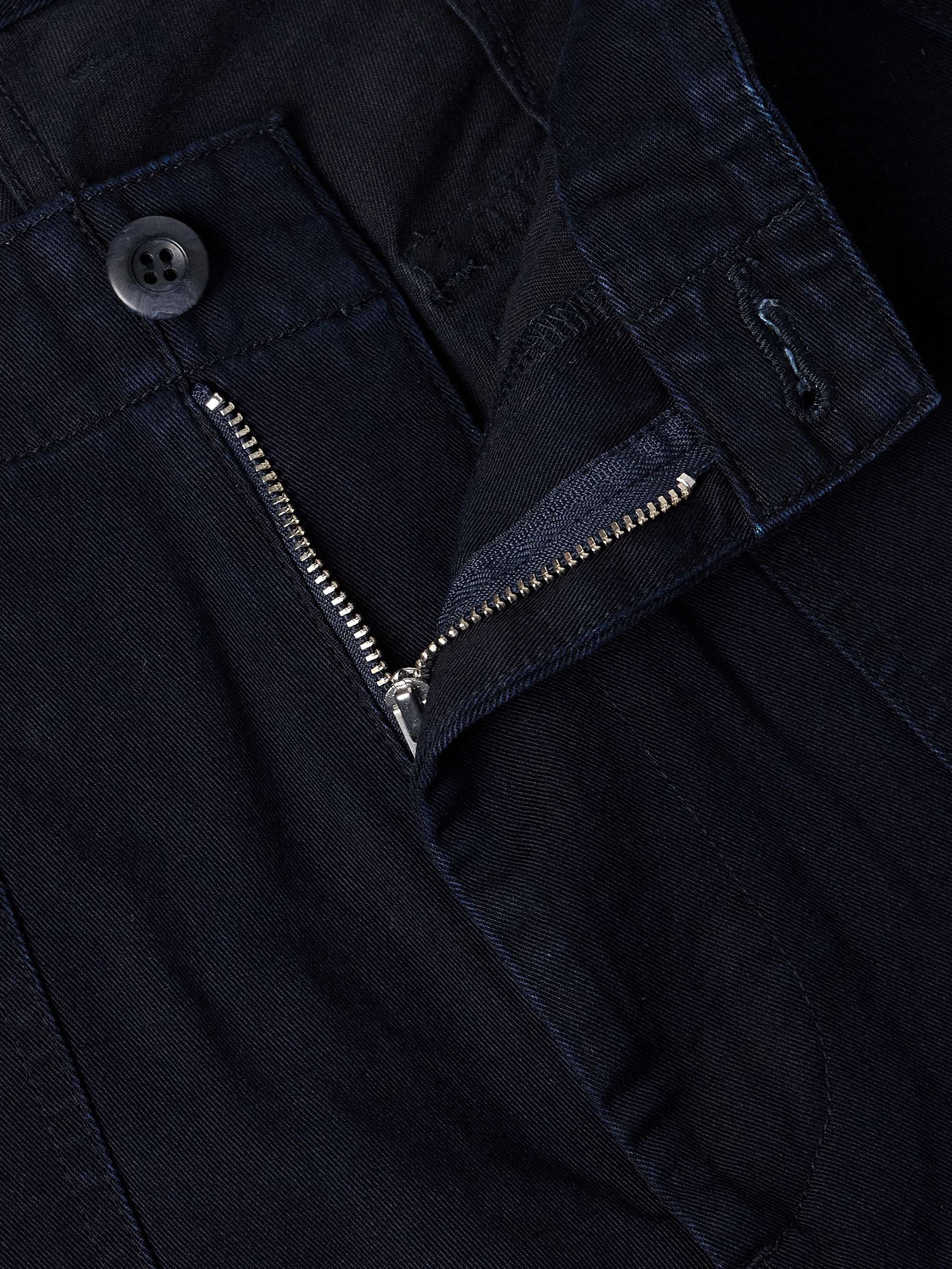 Straight-Leg Indigo-Dyed TENCEL™ Lyocell-Blend Twill Trousers view