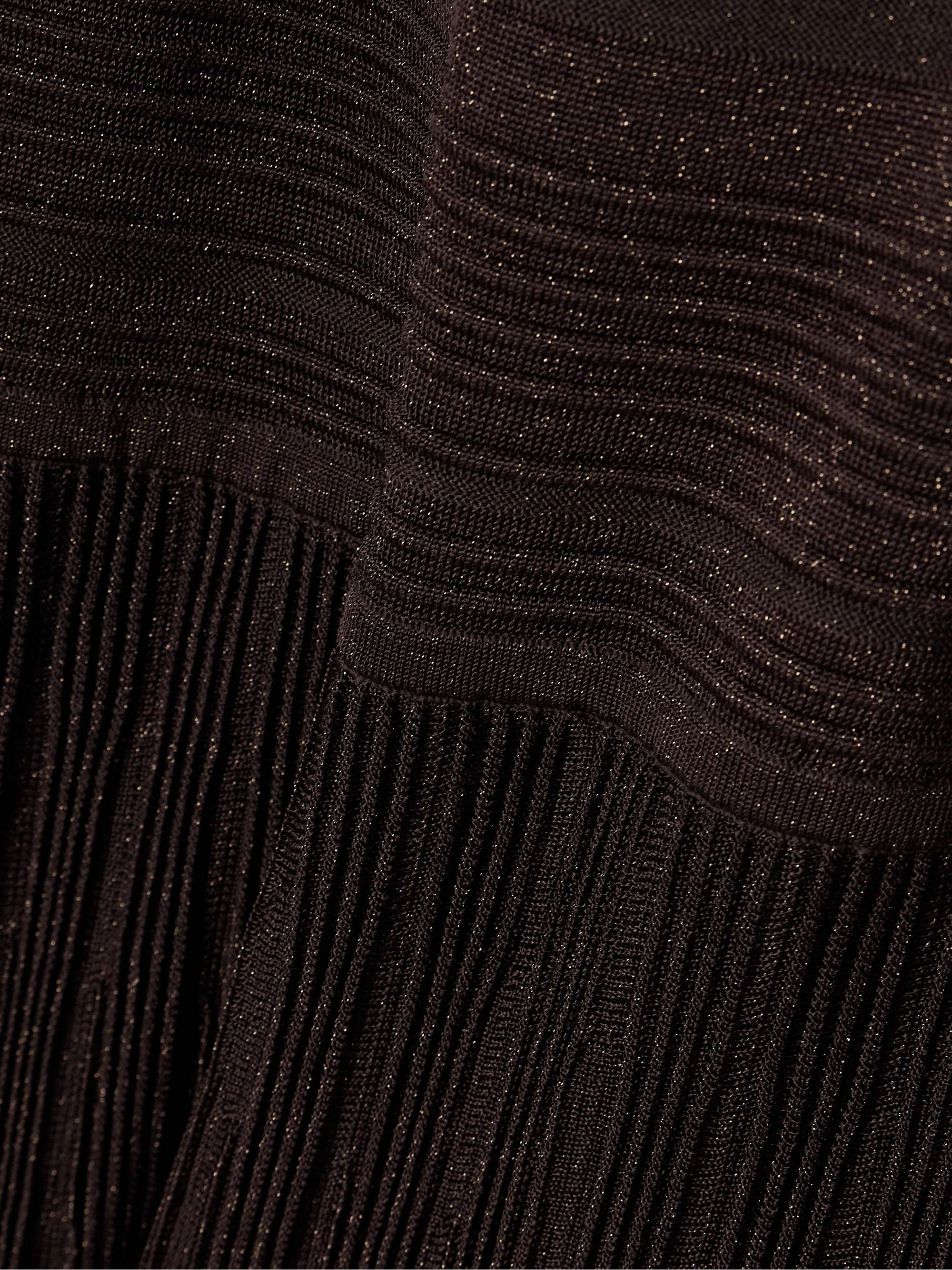 Lucky metallic ribbed stretch-knit maxi dress view