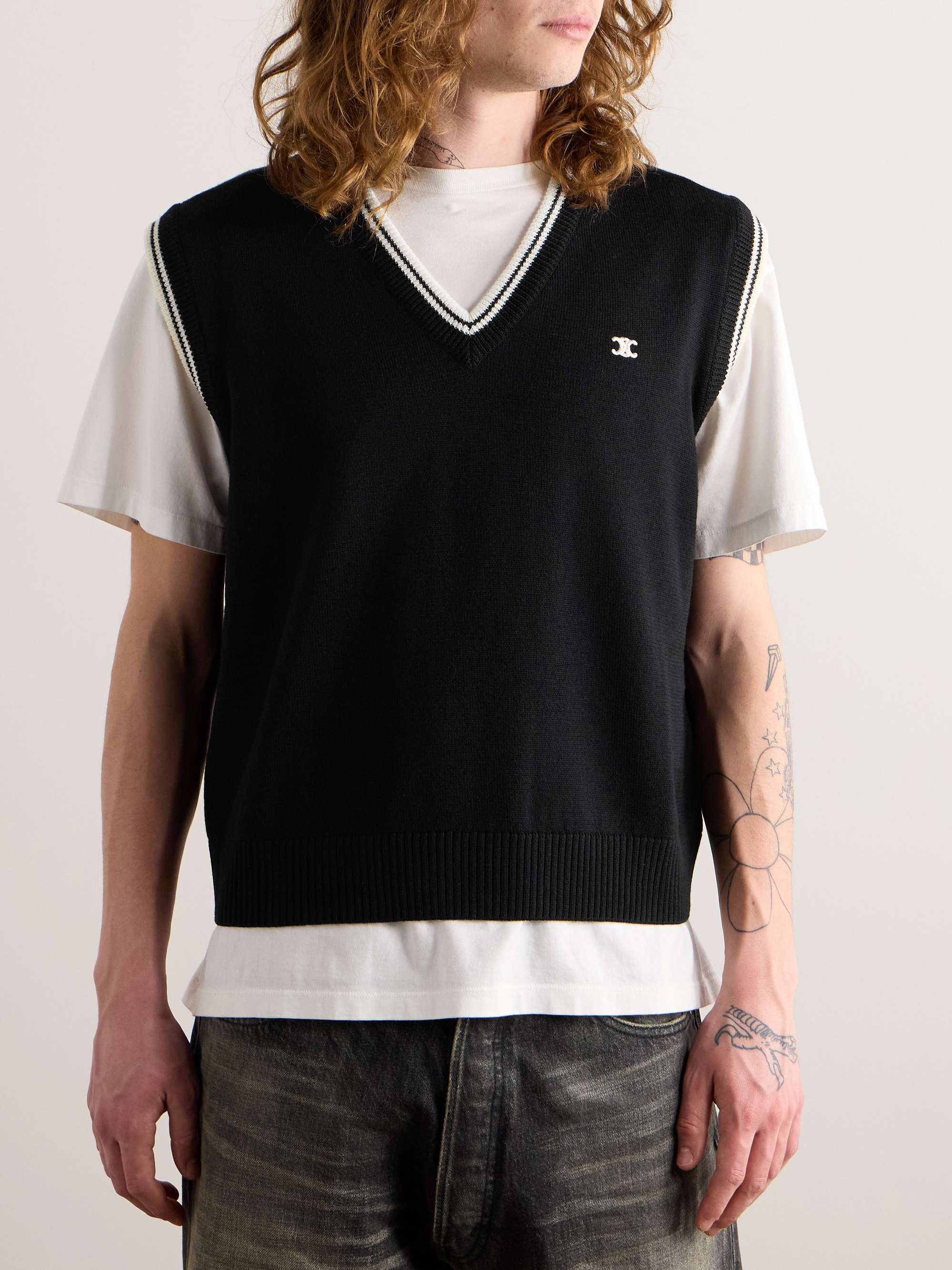 Logo-Embroidered Wool Sweater Vest view