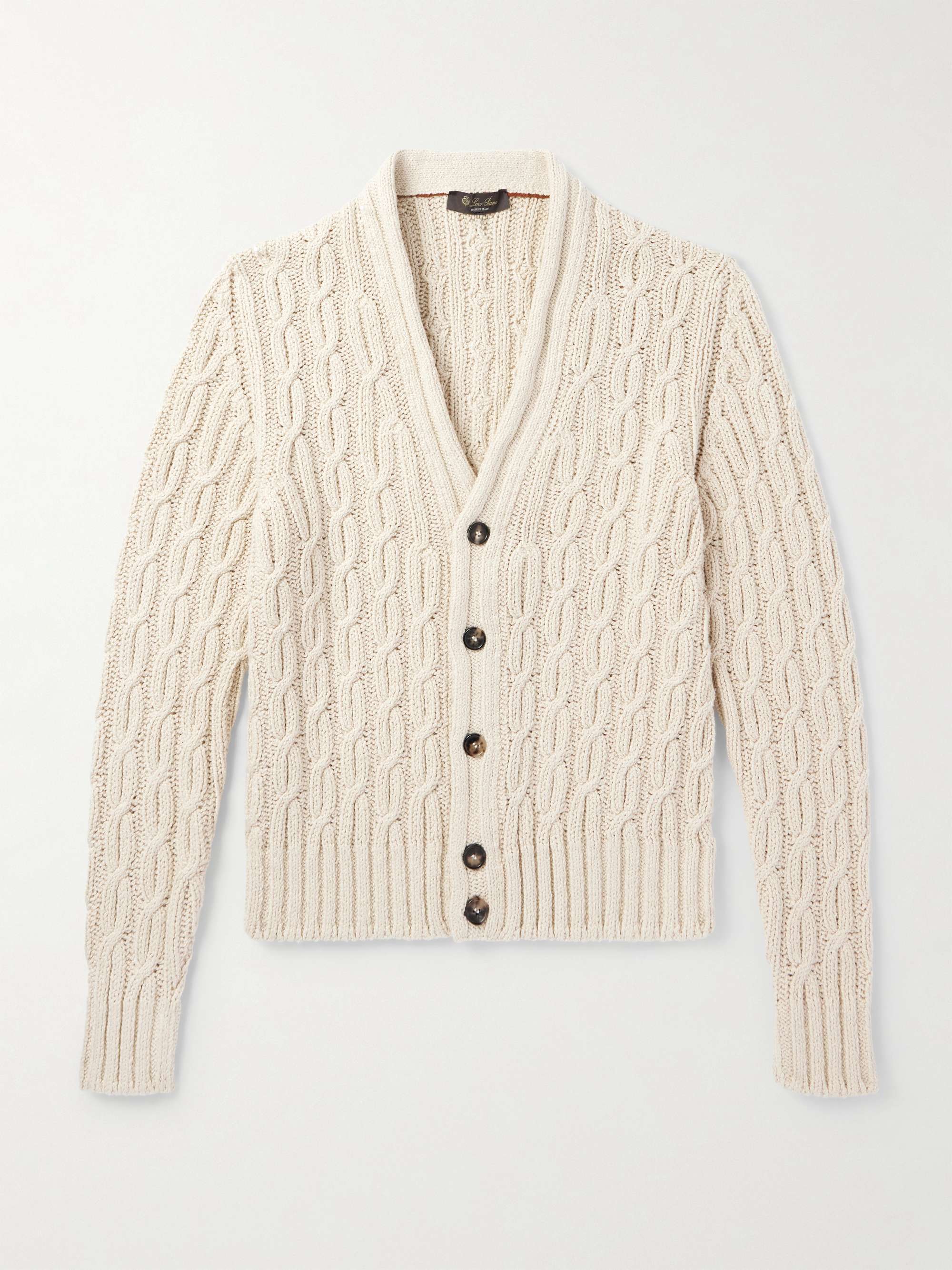 Slim-Fit Cable-Knit Cotton Cardigan view