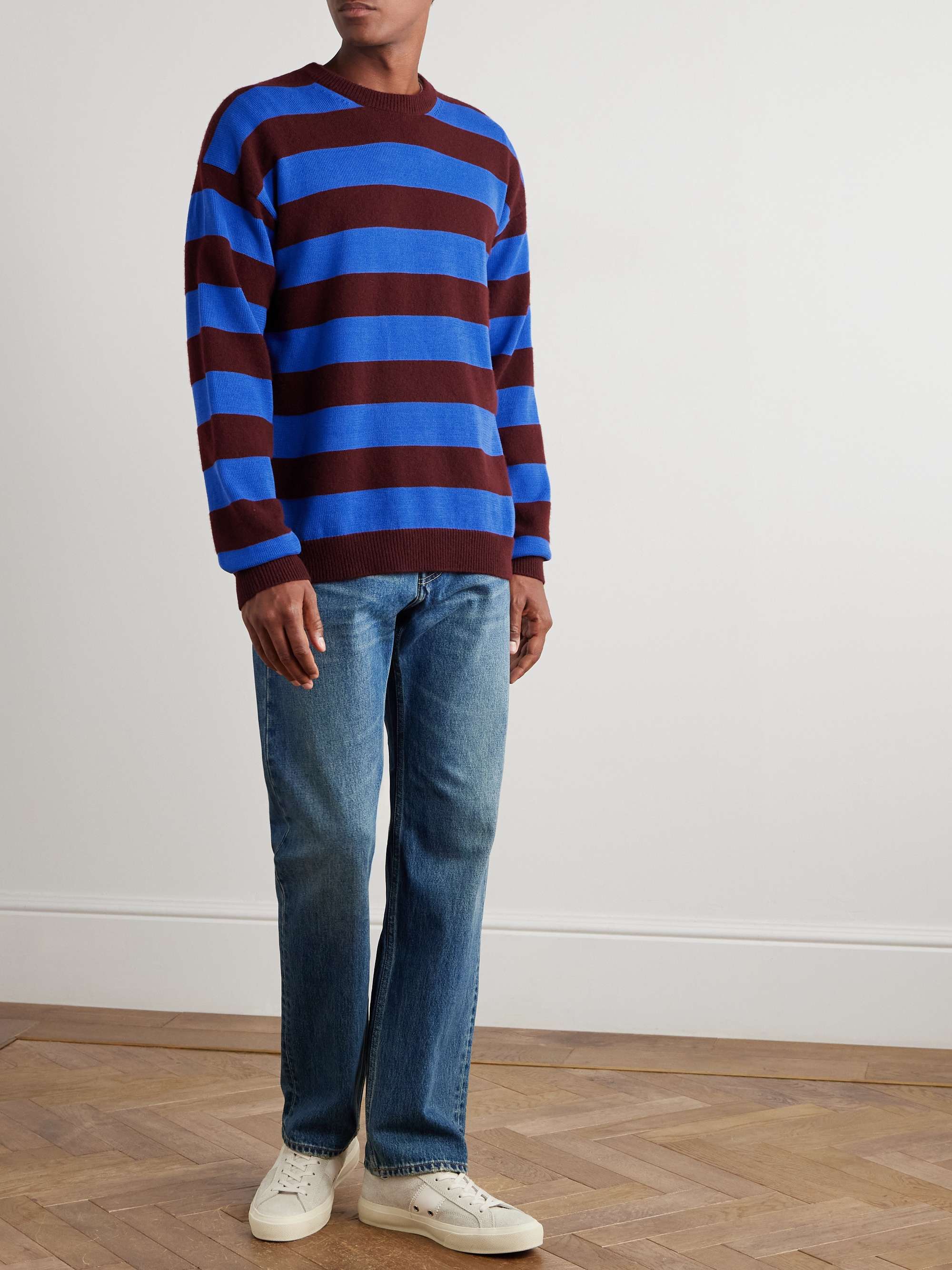 Striped Wool and Cotton-Blend Sweater view