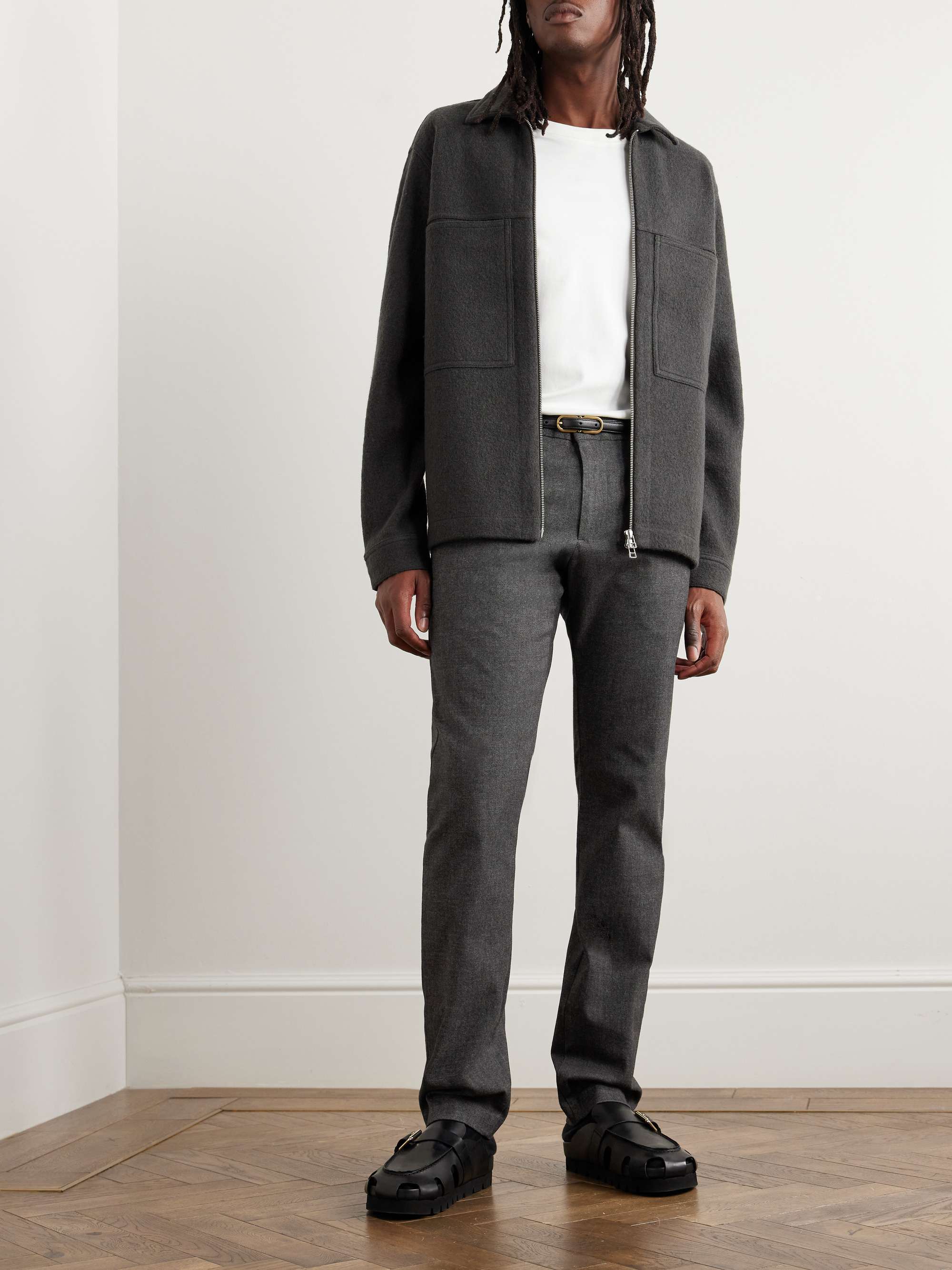 Theo 1067 Straight-Leg Stretch-Cotton Trousers view