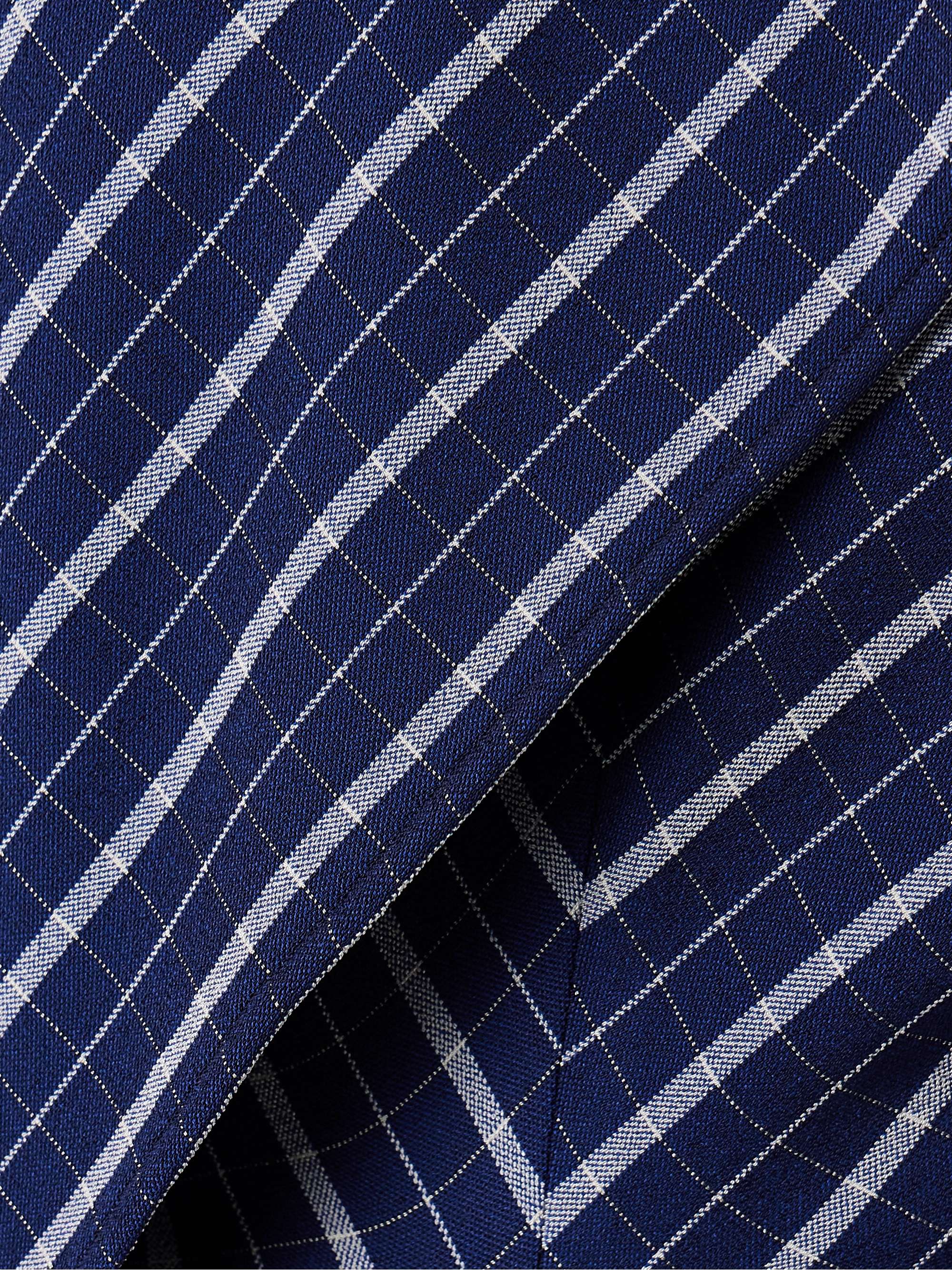 Selene asymmetric draped checked stretch-crepe maxi dress view