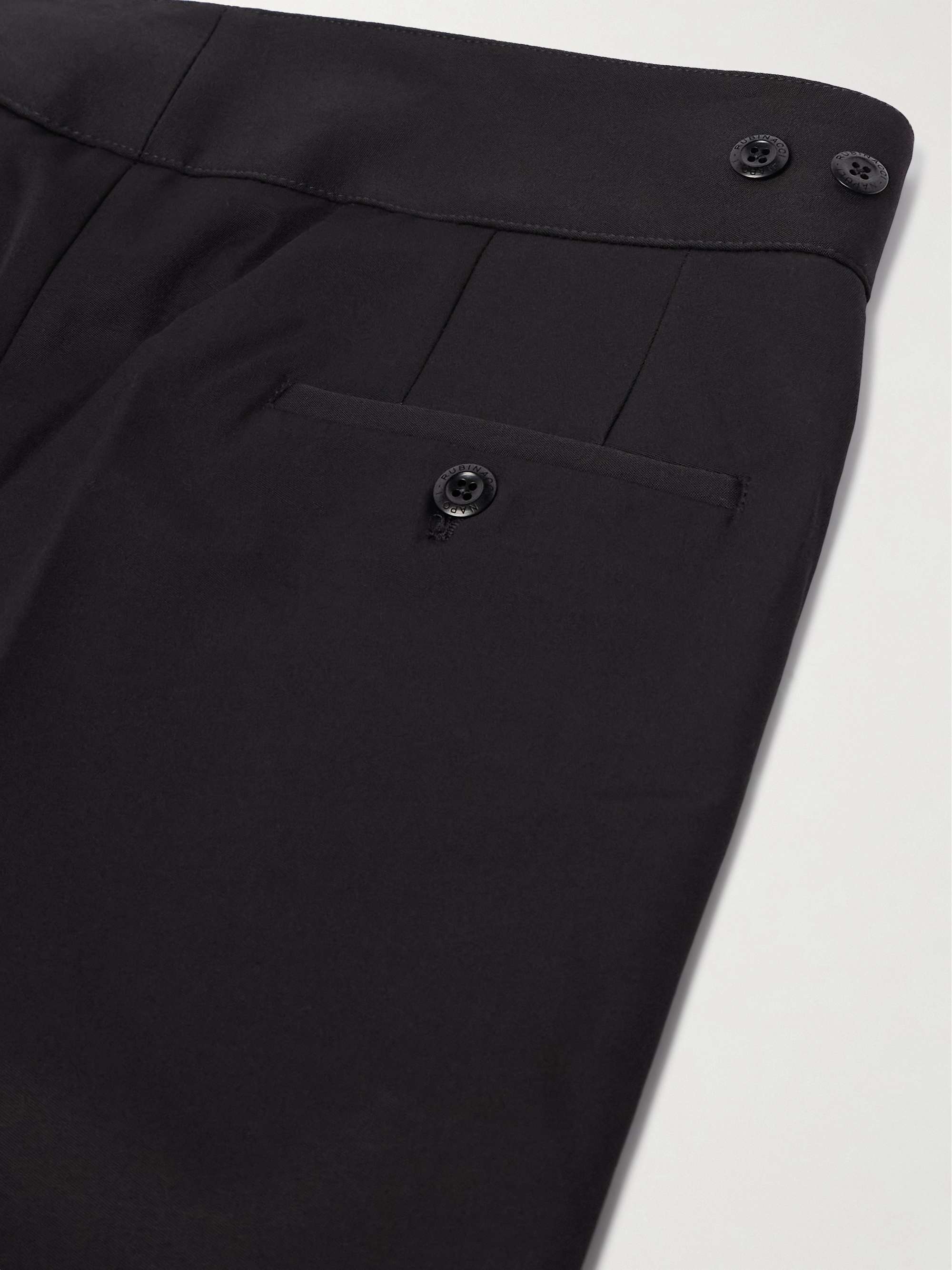 Manny Straight-Leg Pleated Wool Tuxedo Trousers view