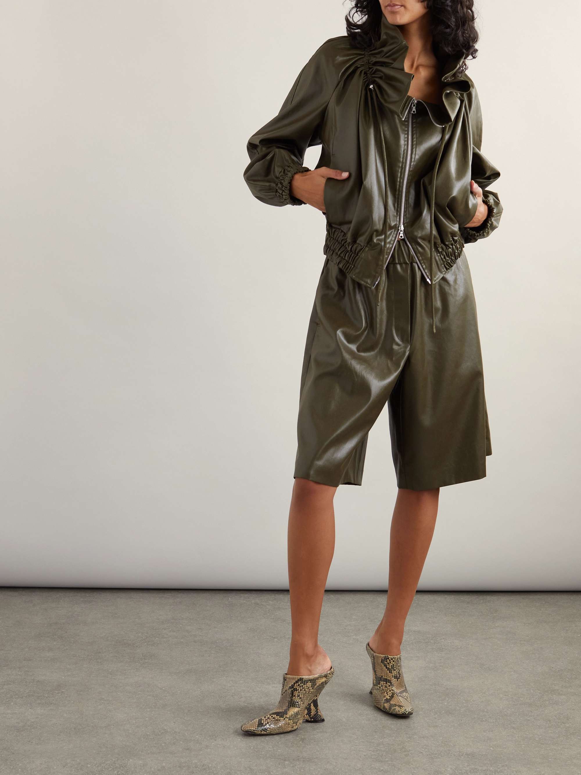 Faux leather shorts view
