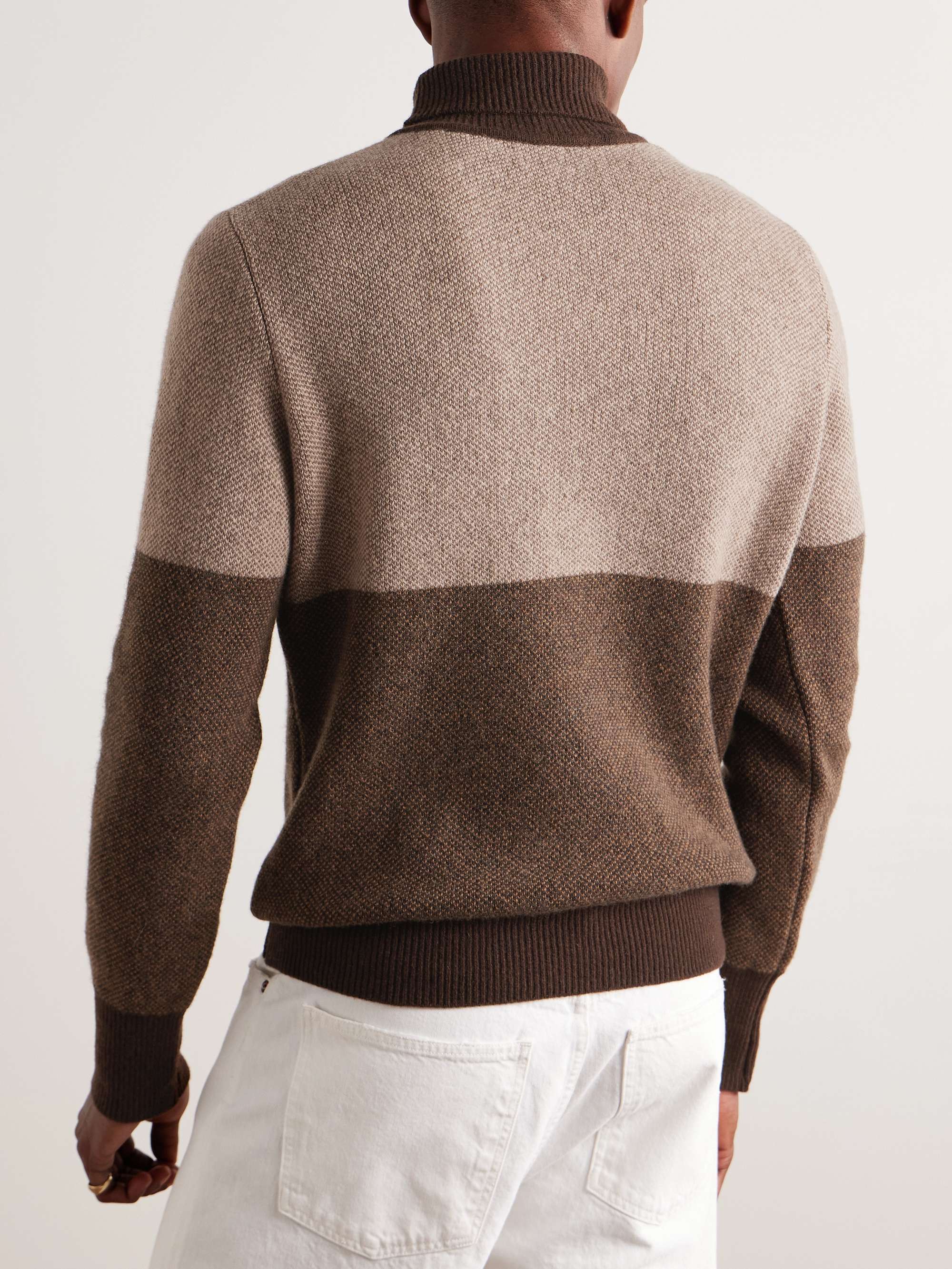 Talbot Colour-Block Wool Rollneck Sweater view