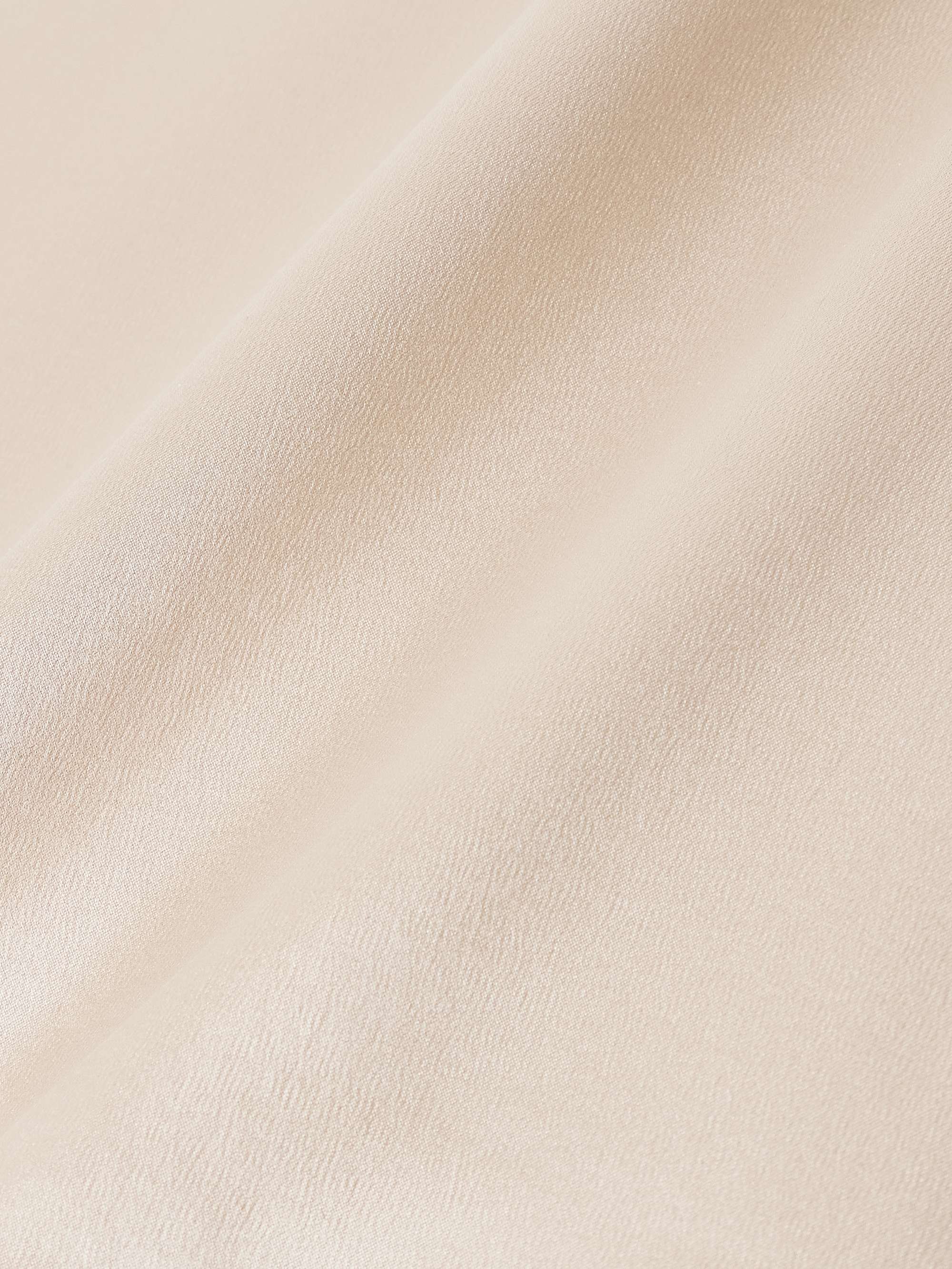 Bead-embellished silk-blend satin top view