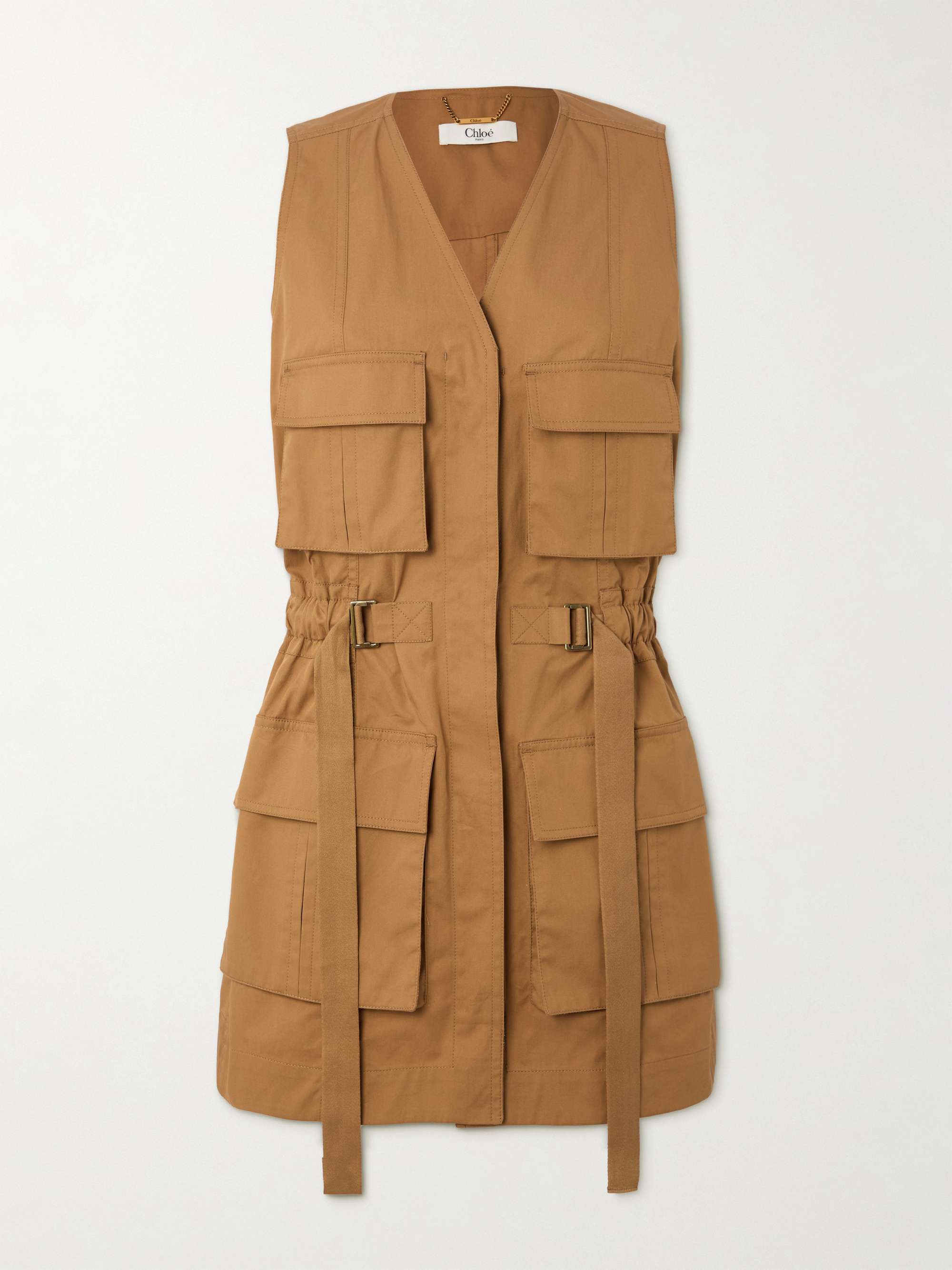 Buckled cotton-twill vest view
