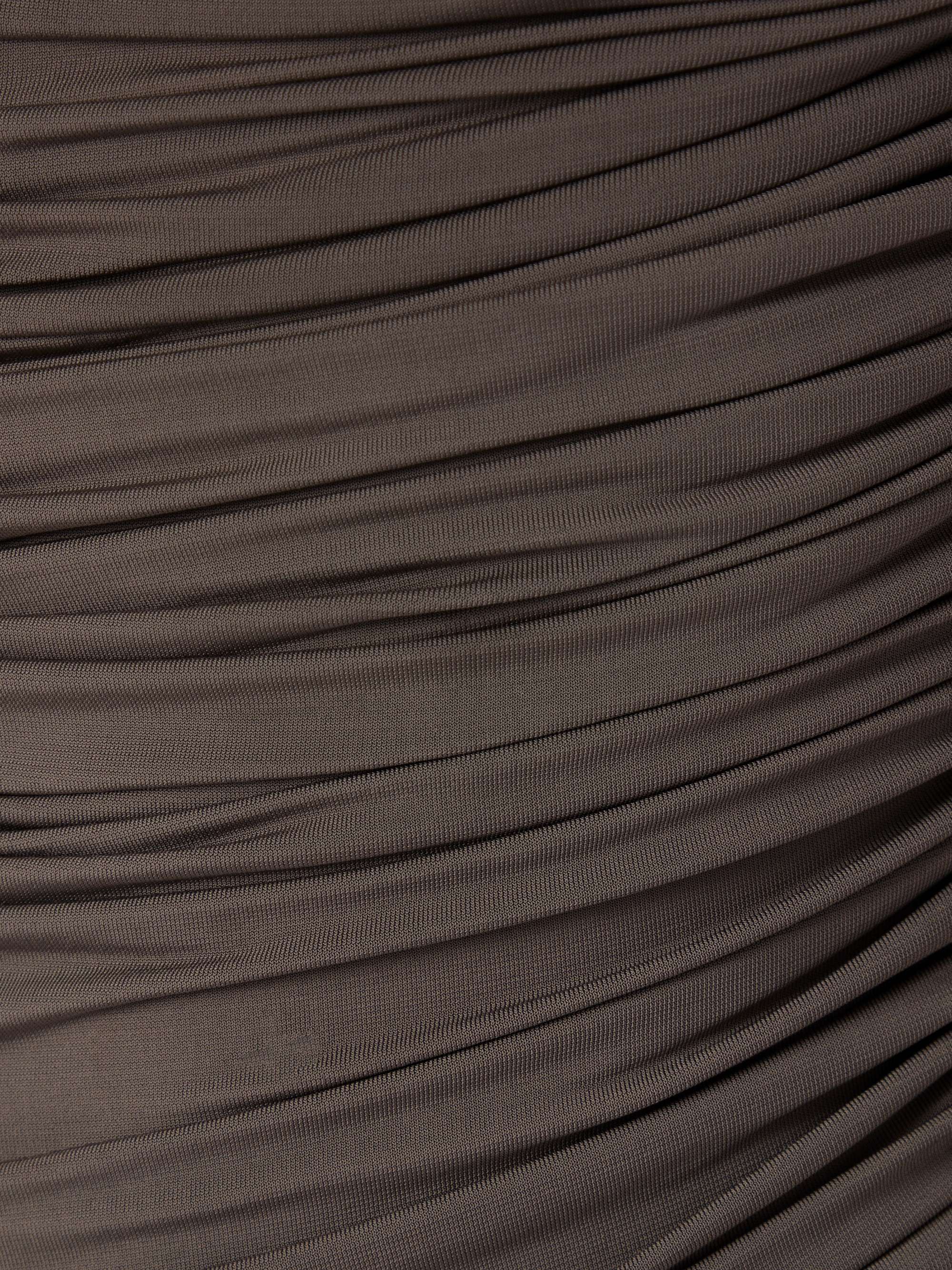 One-shoulder draped stretch-jersey midi dress view