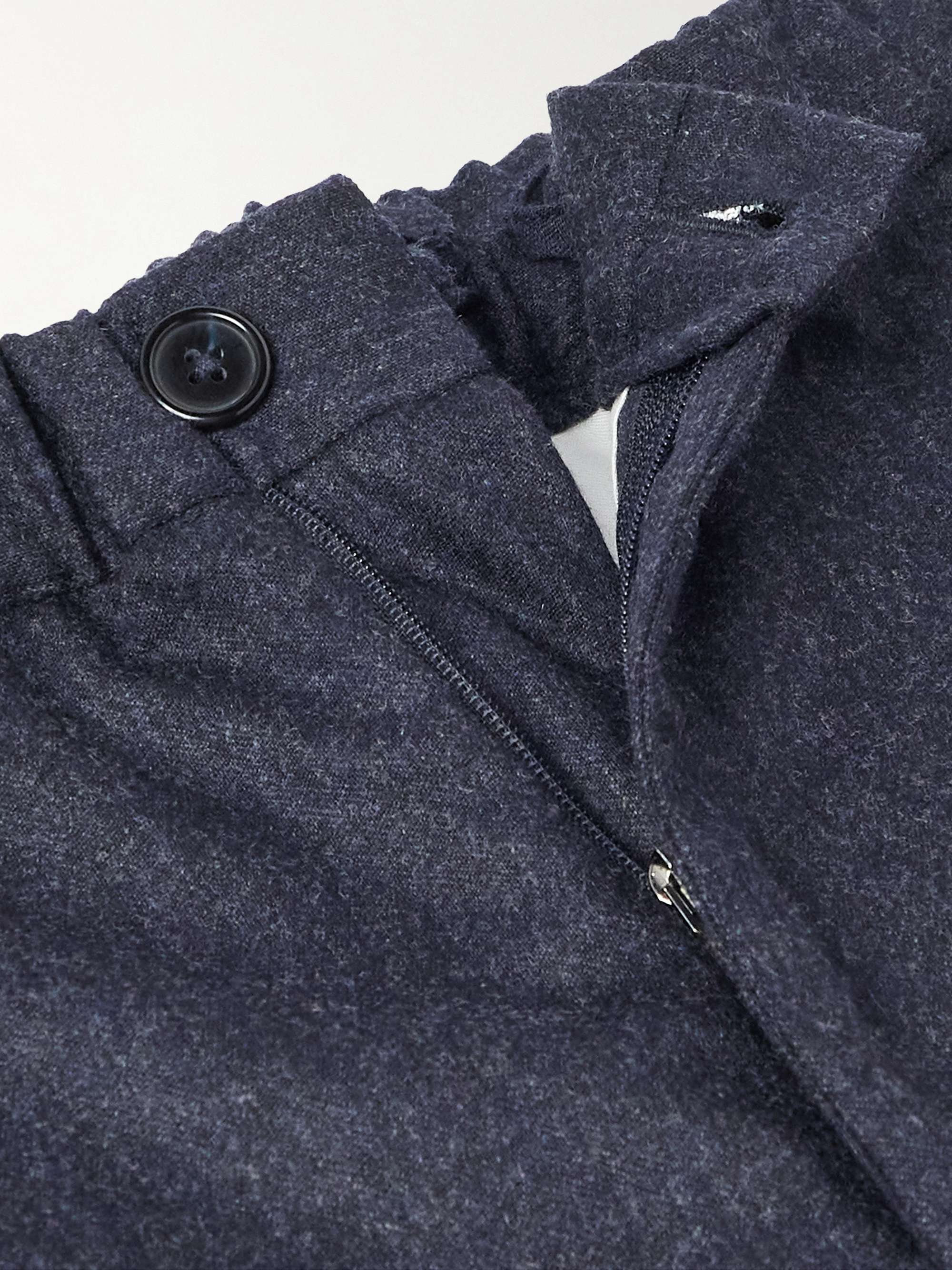 Slim-Fit Straight-Leg Pleated Wool-Blend Trousers view