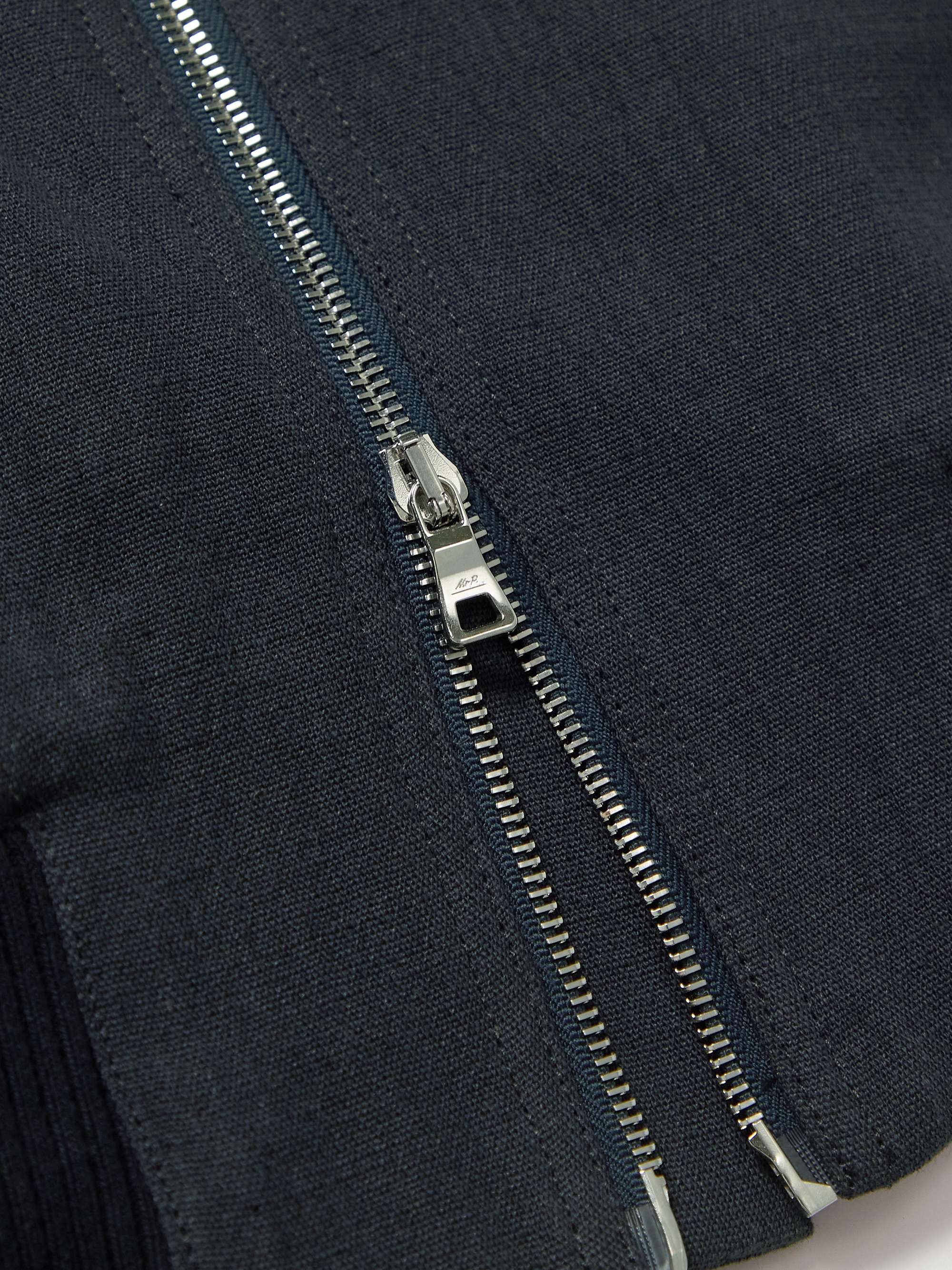 Textured Cotton and Linen-Blend Bomber Jacket view