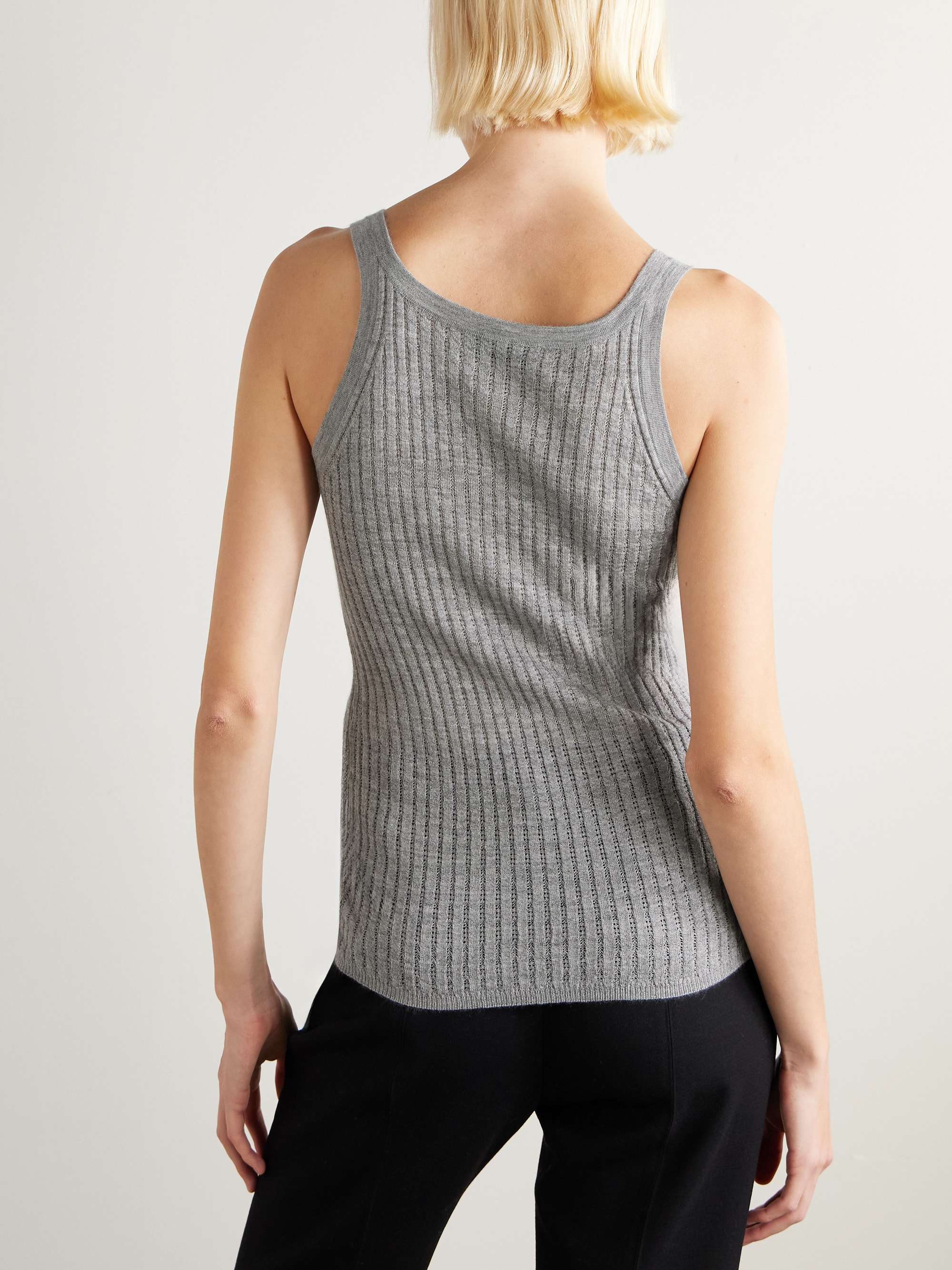 Nevin pointelle-knit cashmere and silk-blend tank view