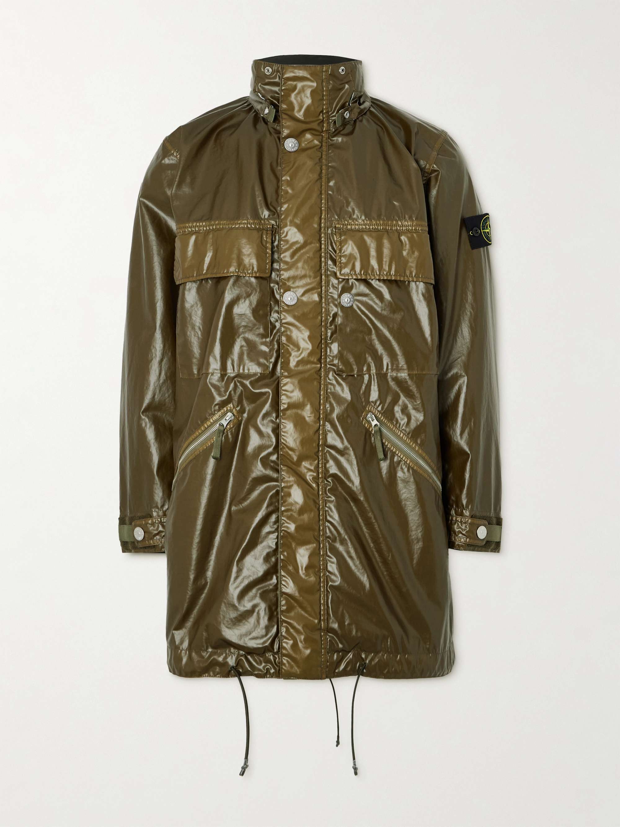 Garment-Dyed Mussola Gommata Coated Cotton-Shell Parka view