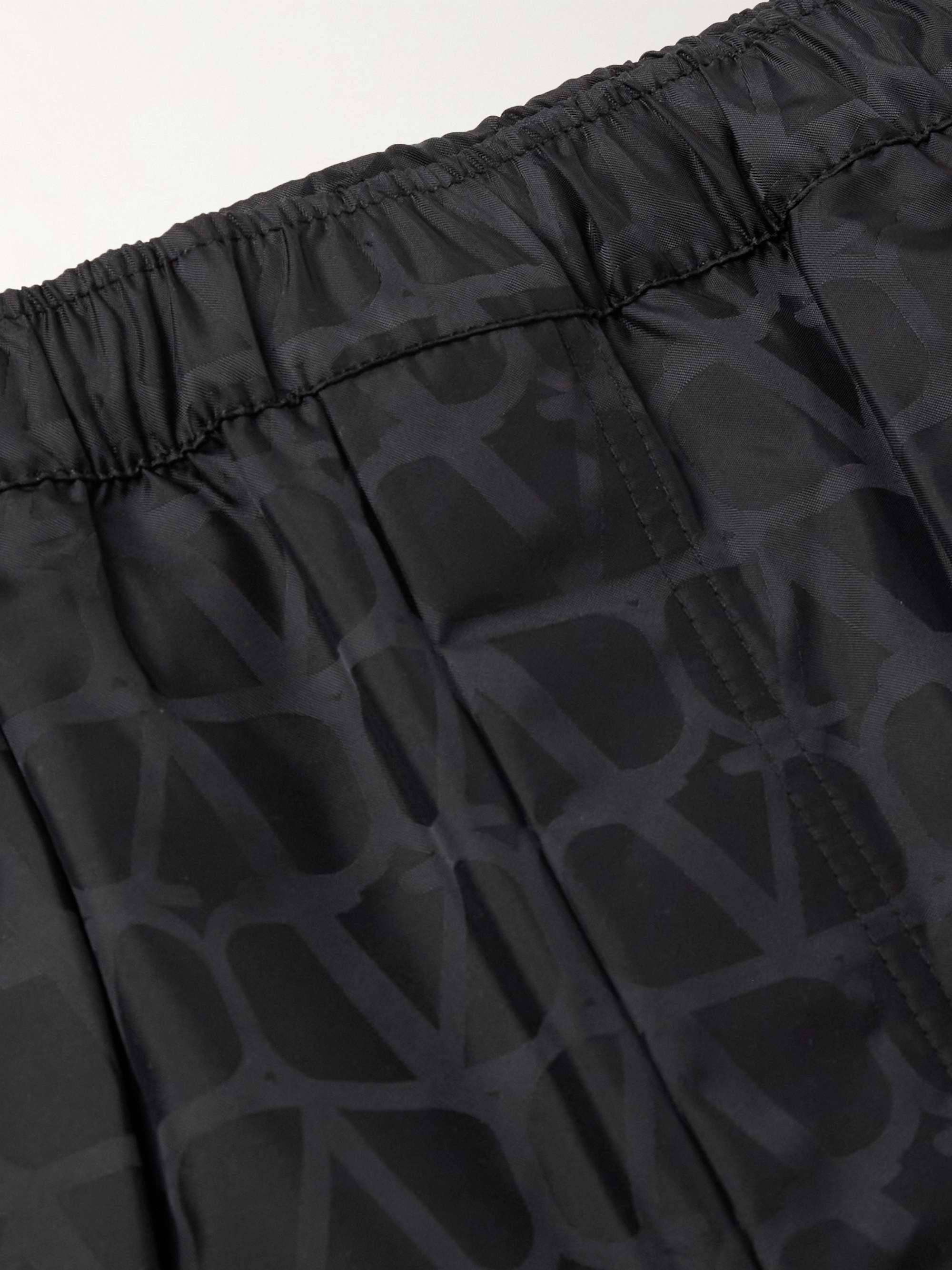 Straight-Leg Mid-Length Logo-Jacquard Swim Shorts view