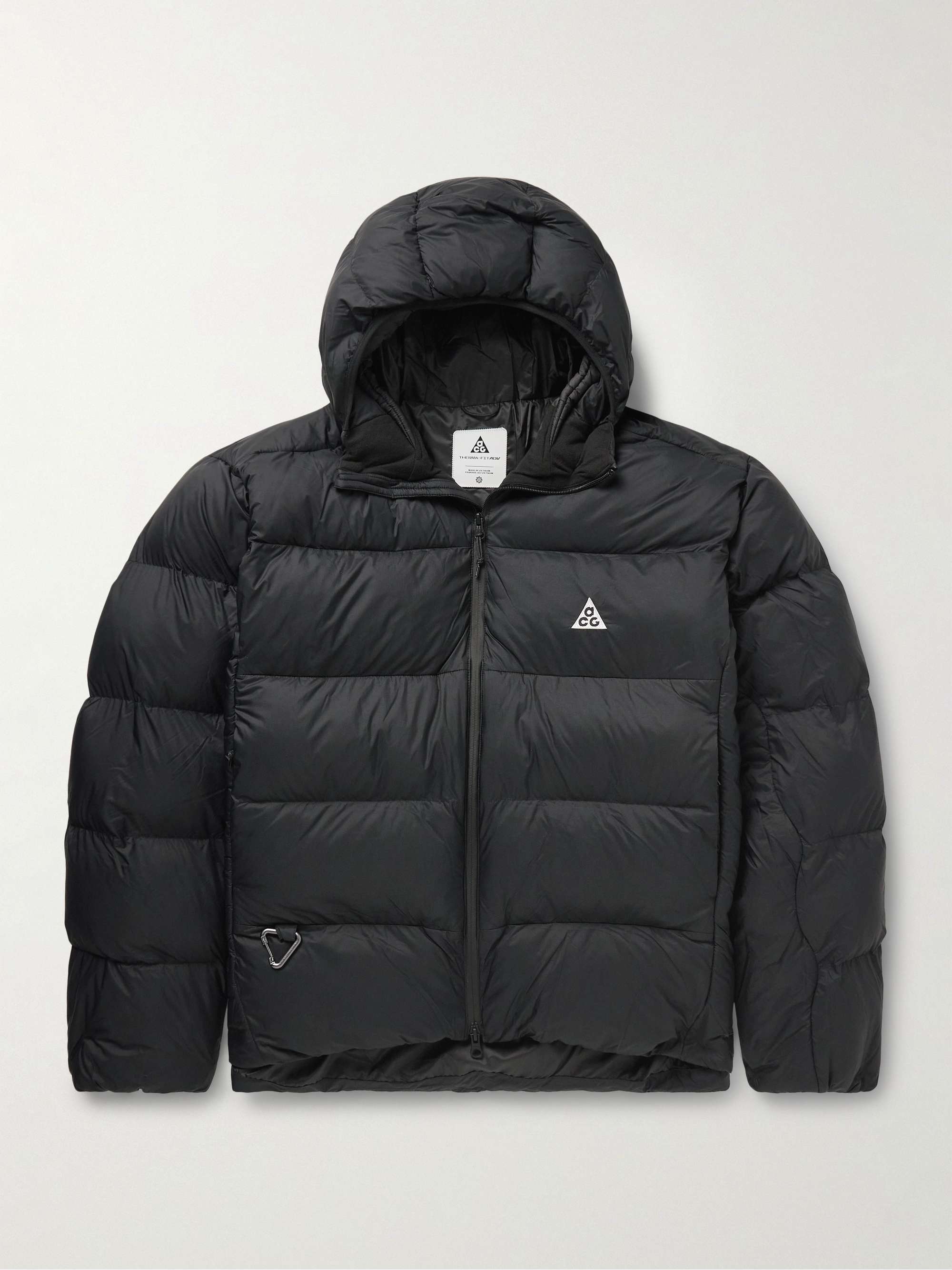 ACG Lunar Lake Logo-Embroidered Quilted Therma-FIT ADV Nylon-Ripstop Hooded Jacket view
