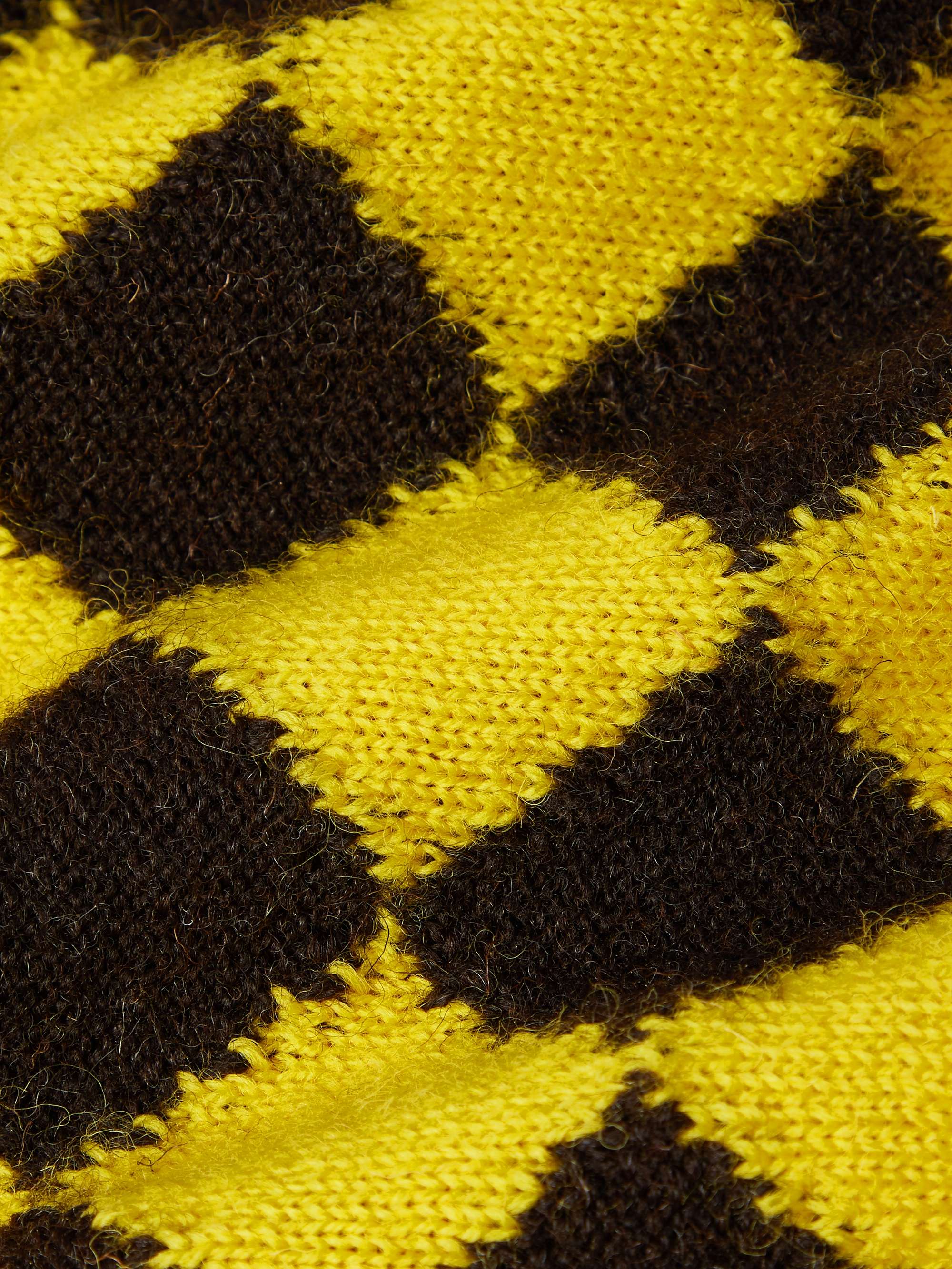 Logo-Appliquéd Argyle Intarsia Wool Sweater view