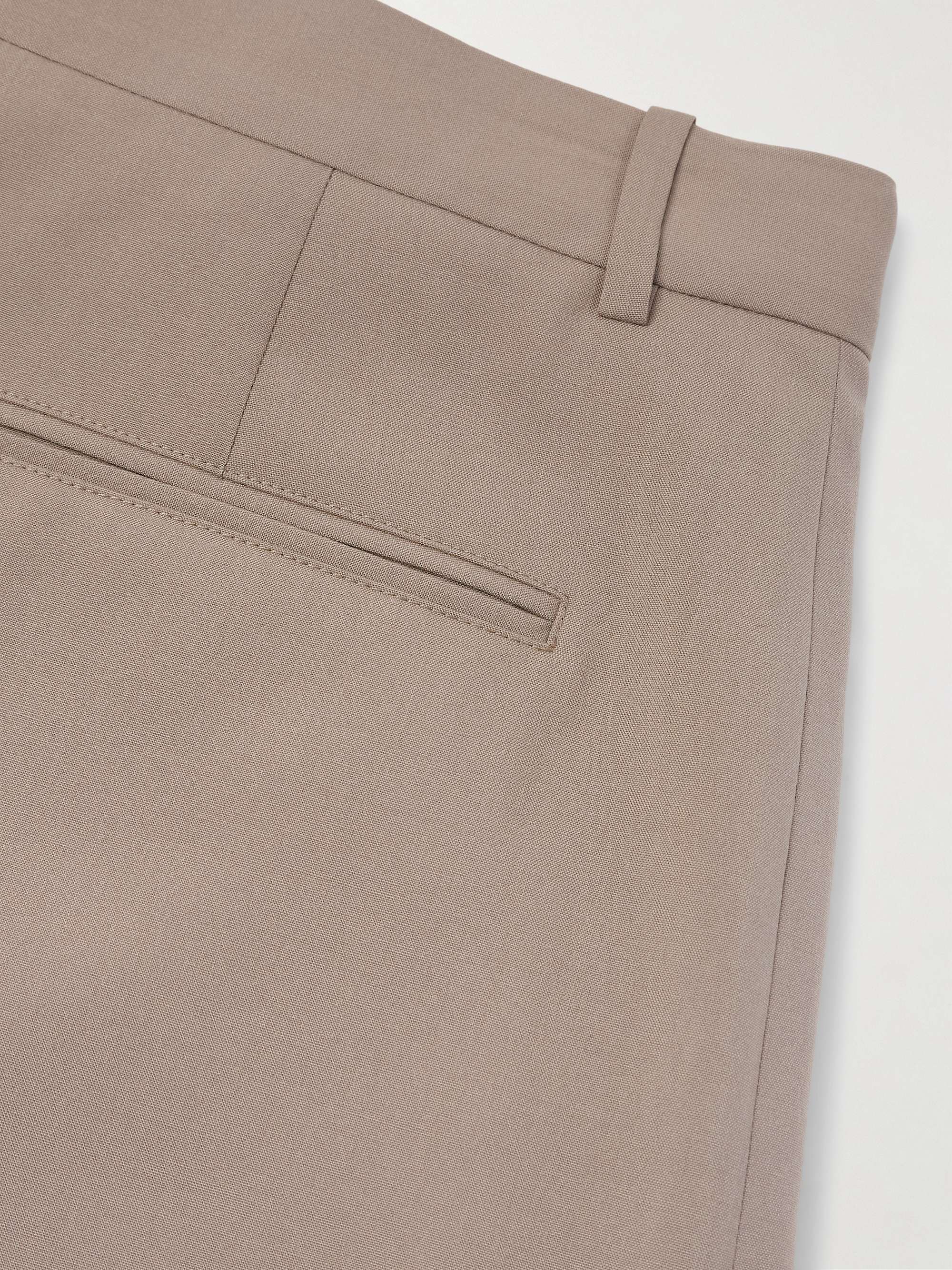 Mikeno Straight-Leg Pleated Wool Suit Trousers view